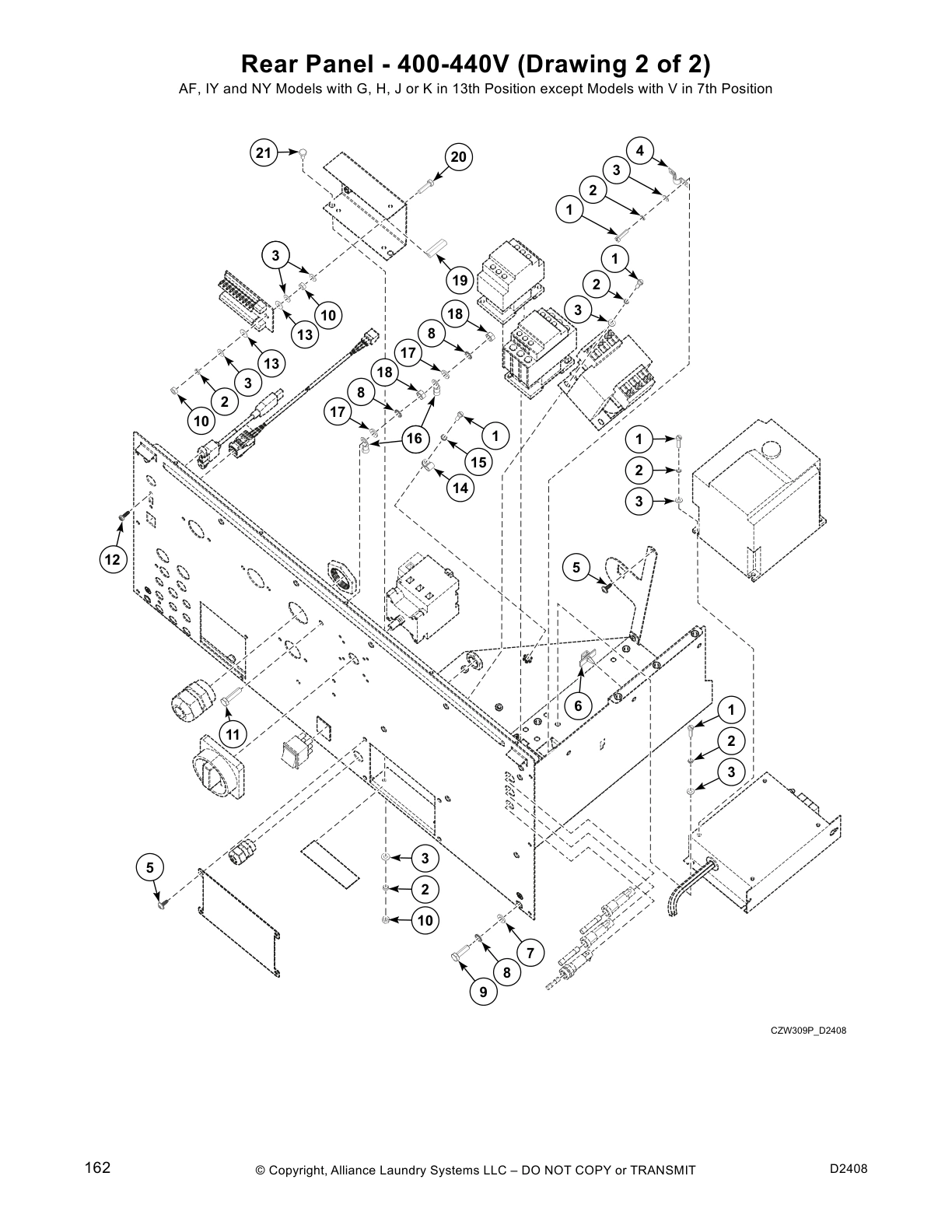 Rear Panel - 400-440V (Drawing 2 of 2)