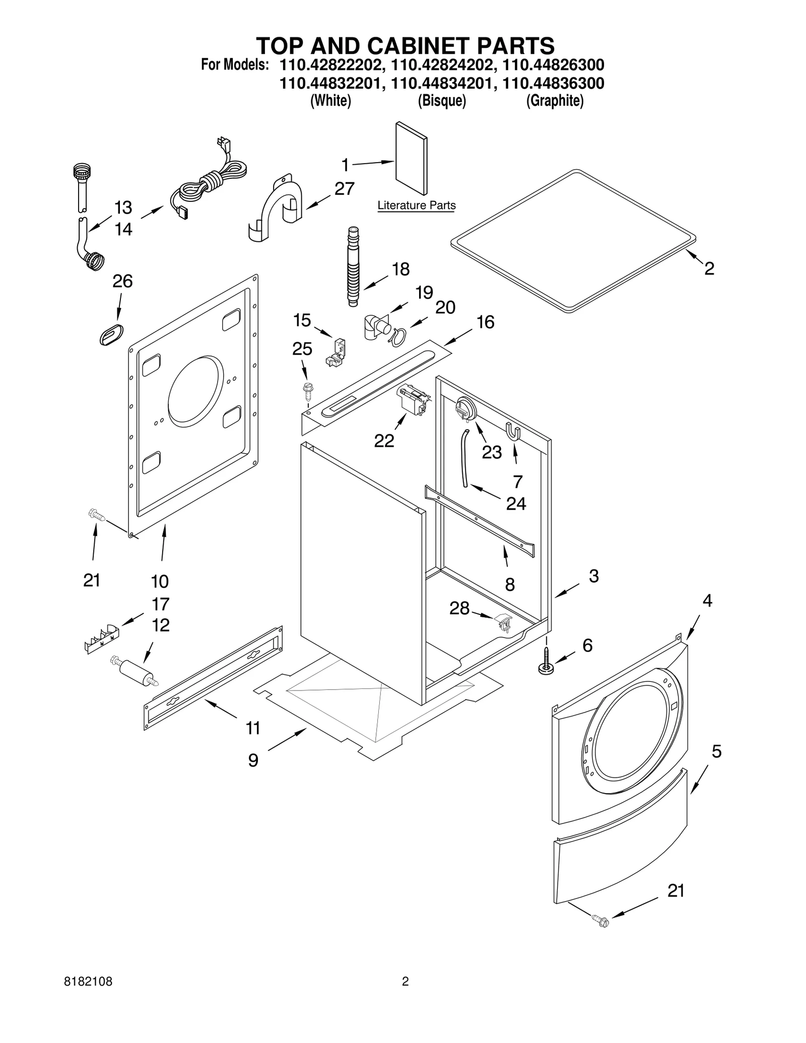 TOP AND CABINET PARTS