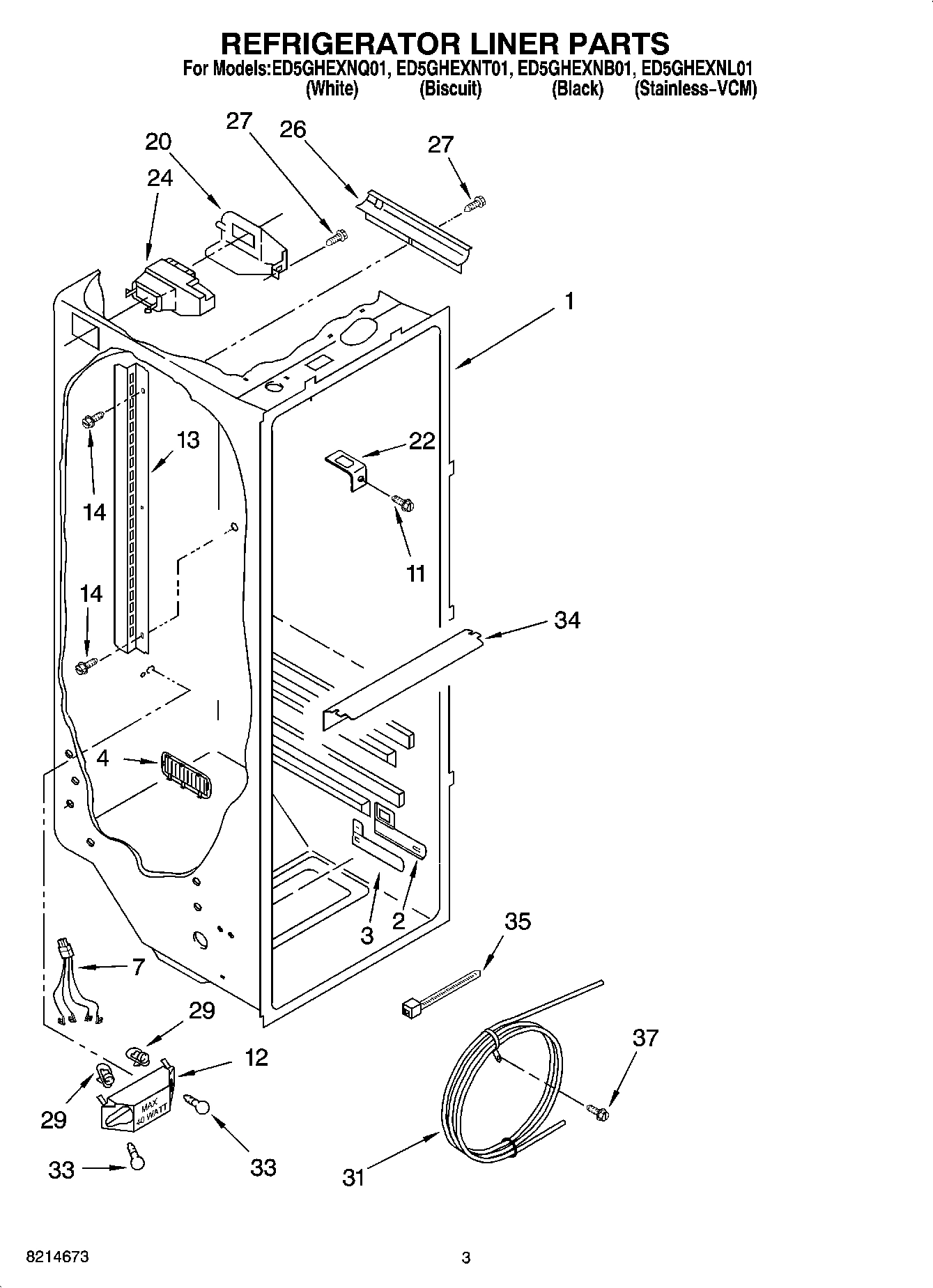 02 - REFRIGERATOR LINER PARTS