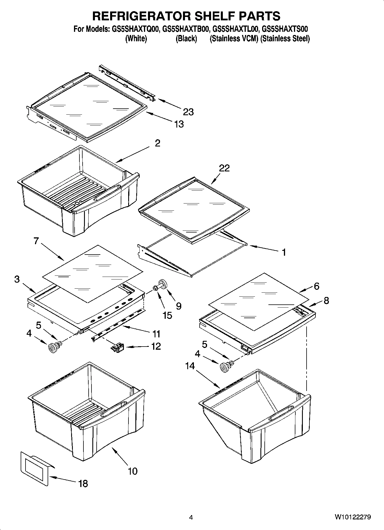 03 - REFRIGERATOR SHELF PARTS