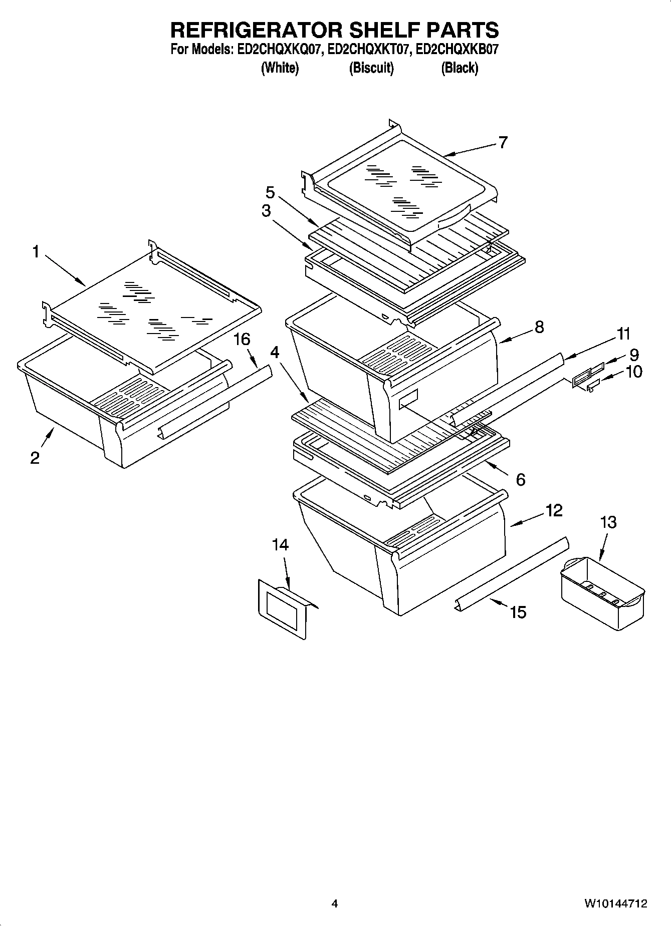 03 - REFRIGERATOR SHELF PARTS