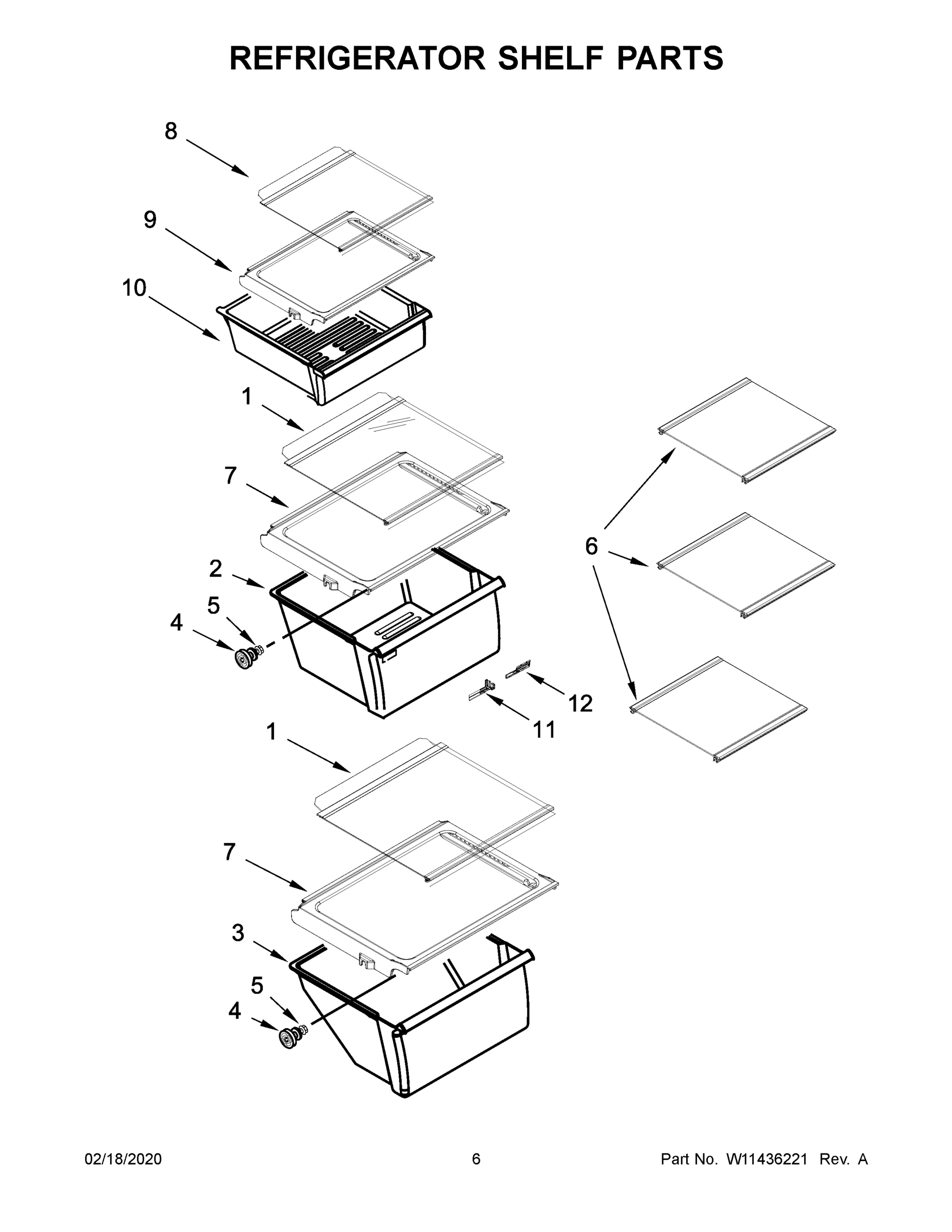 04 - REFRIGERATOR SHELF PARTS