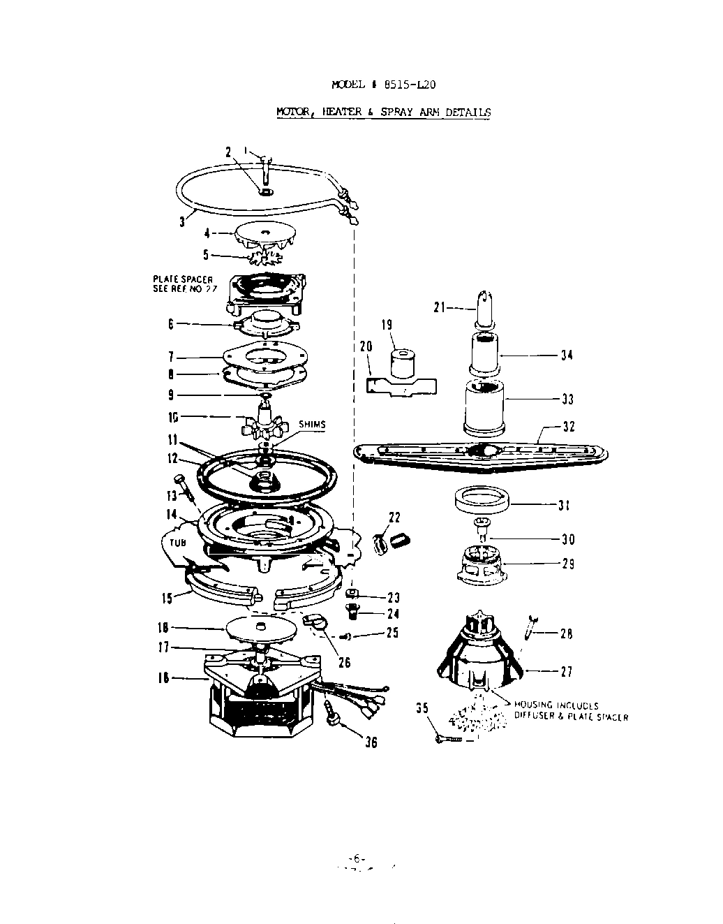 05 - MOTOR, HEATER, AND SPRAY ARM