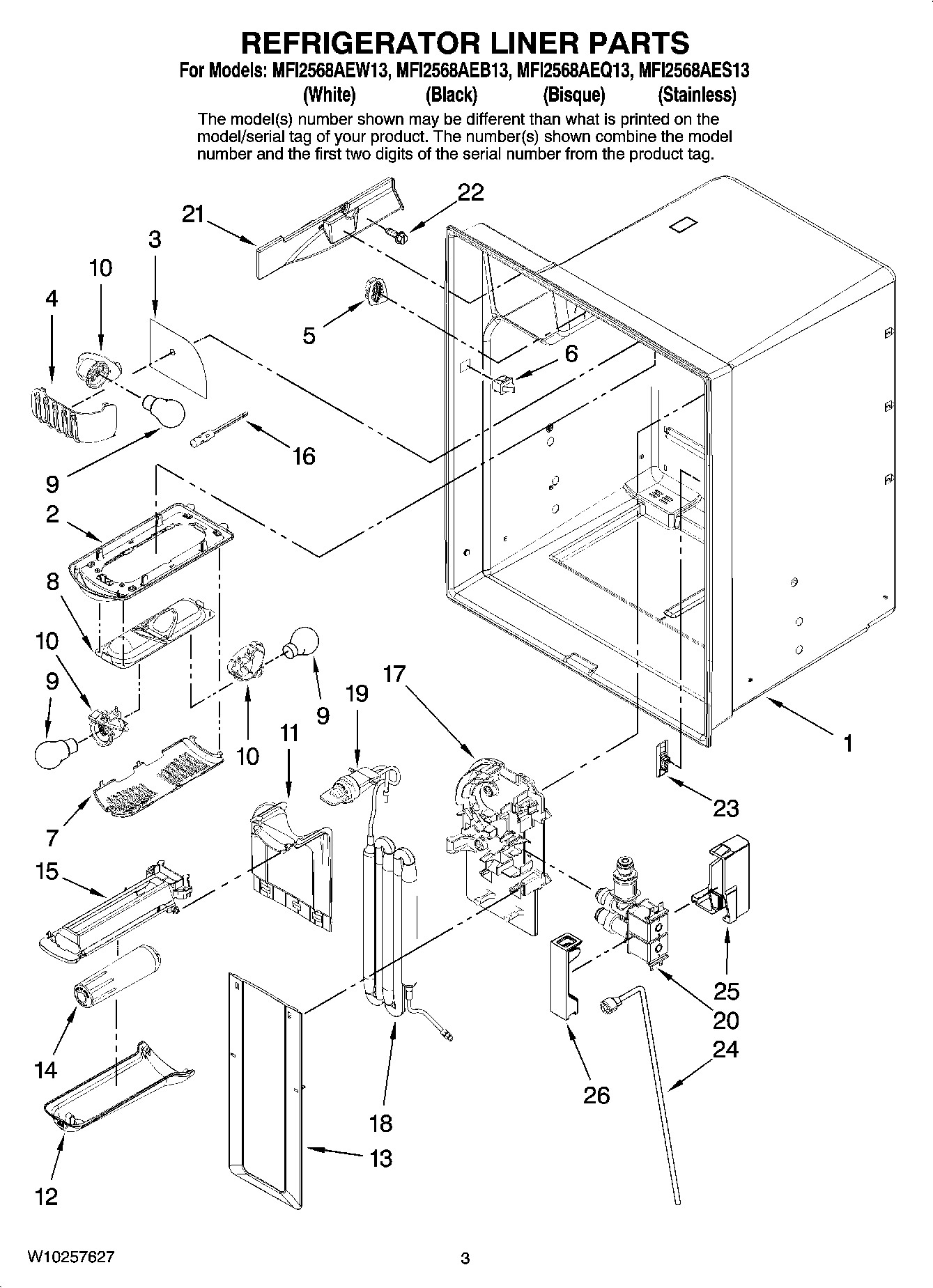 02 - REFRIGERATOR LINER PARTS