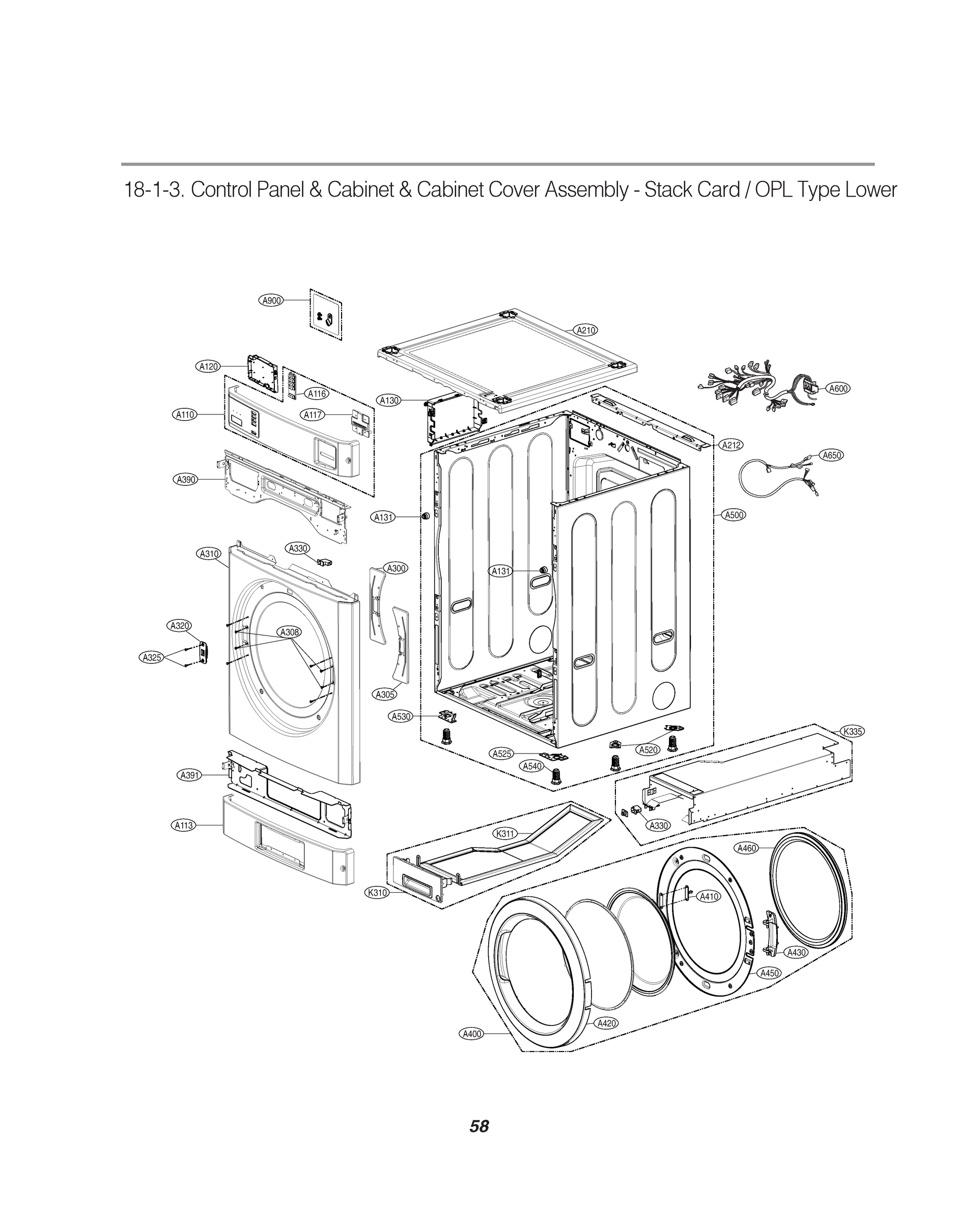 LOWER CONTROL PANEL & CABINET & CABINET COVER ASSEMBLY