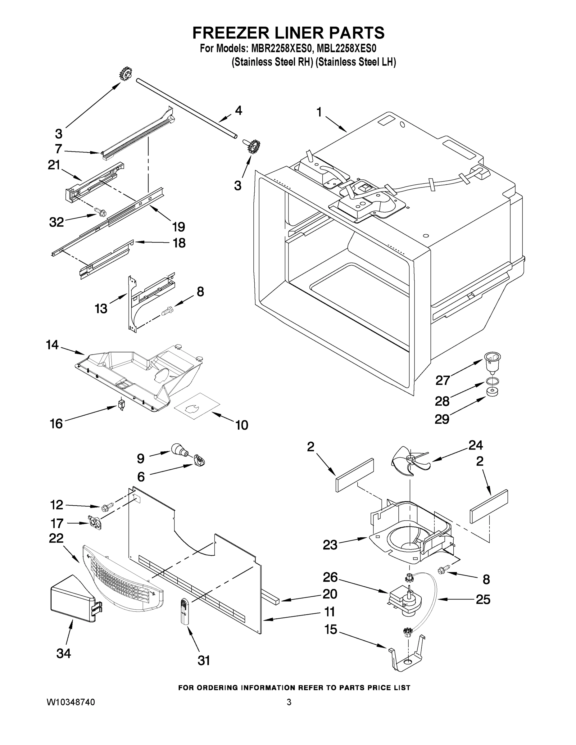 02 - FREEZER LINER PARTS