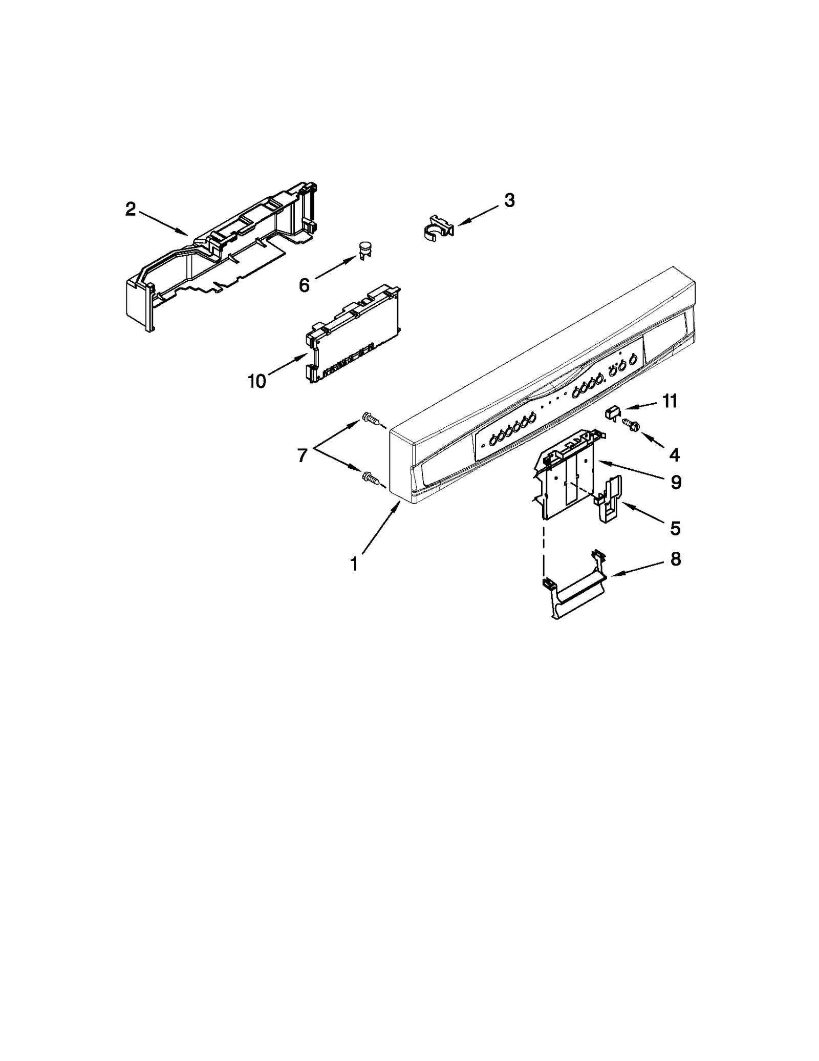 CONTROL PANEL AND LATCH PARTS
