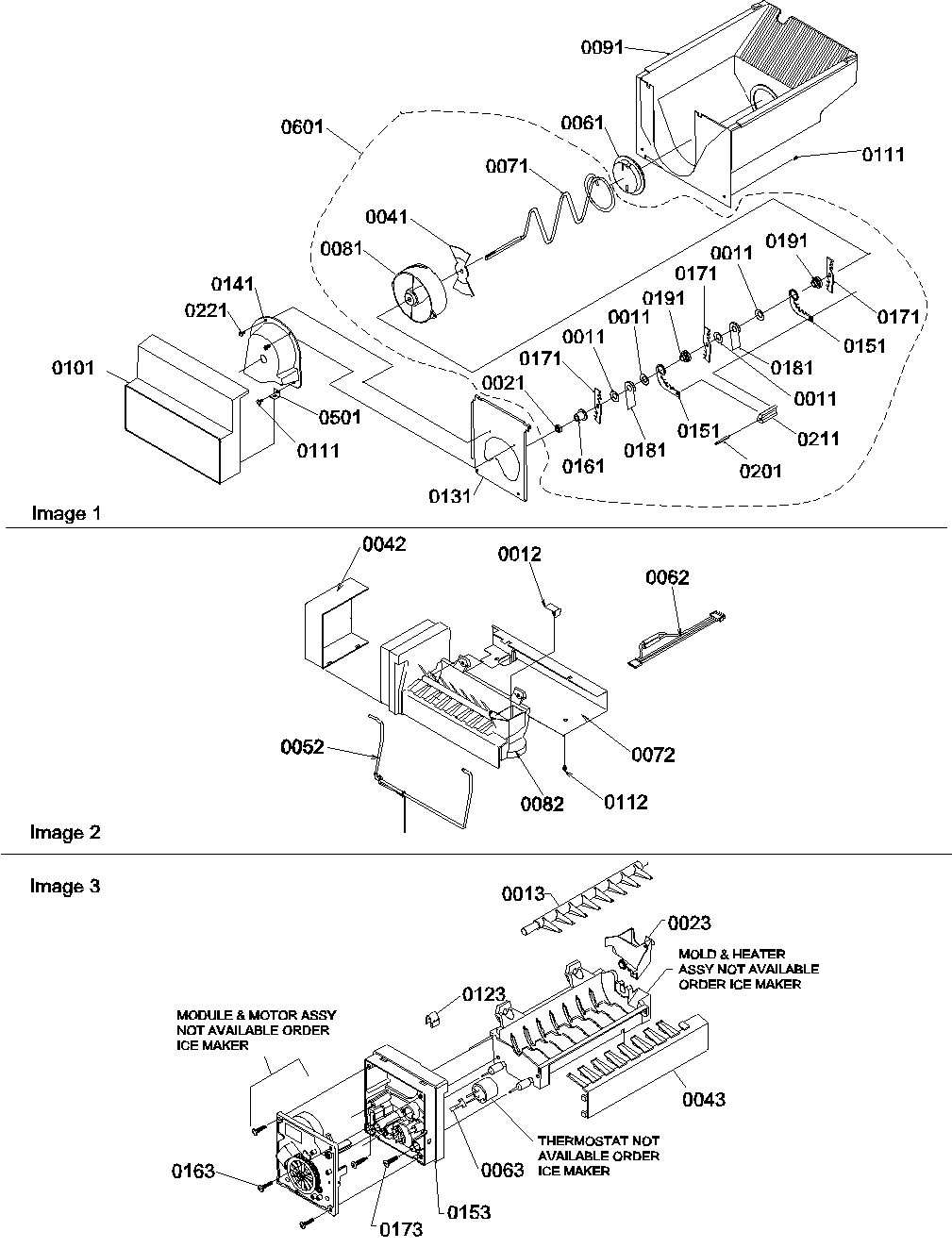 08 - Ice Bucket Auger and Ice Maker Parts