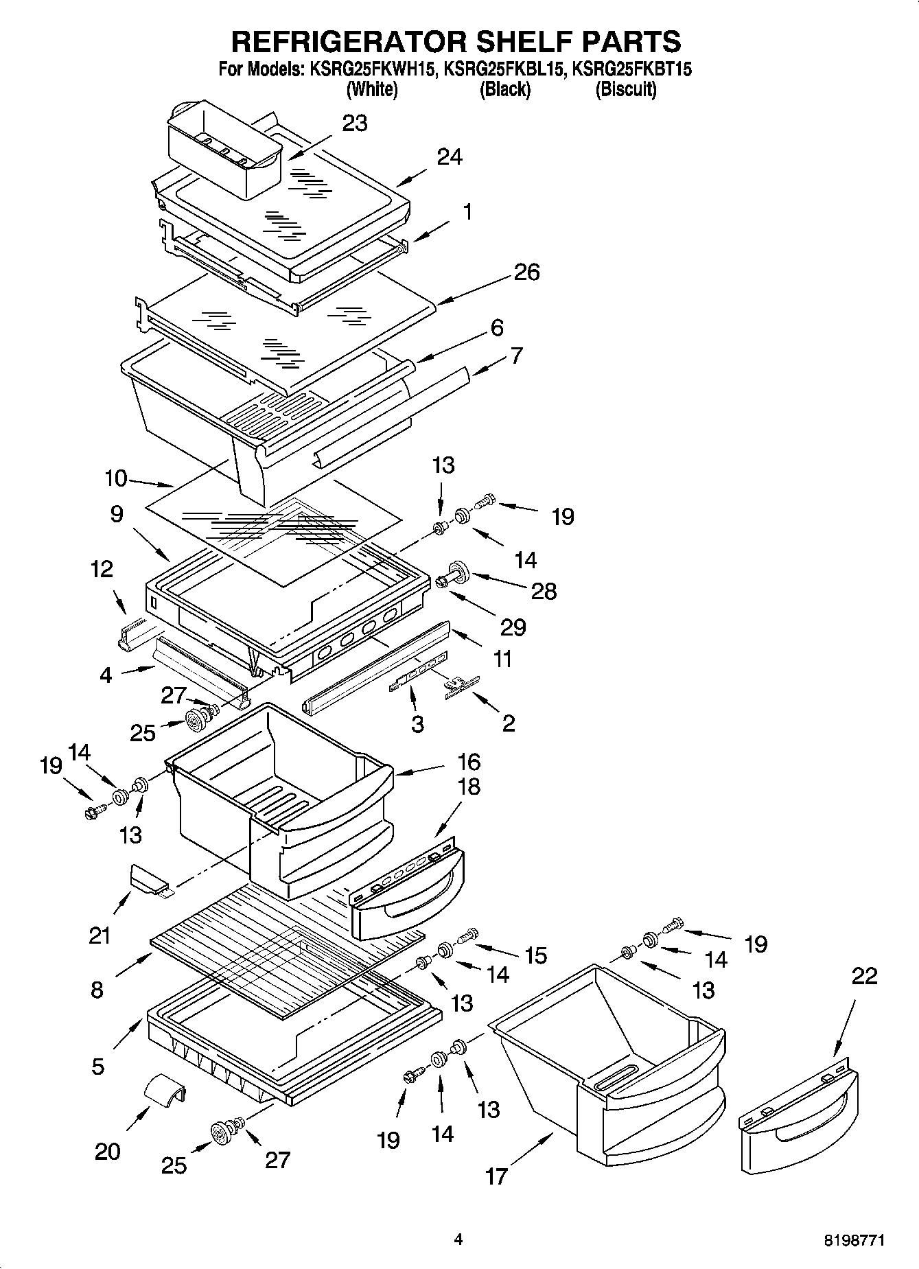03 - REFRIGERATOR SHELF PARTS