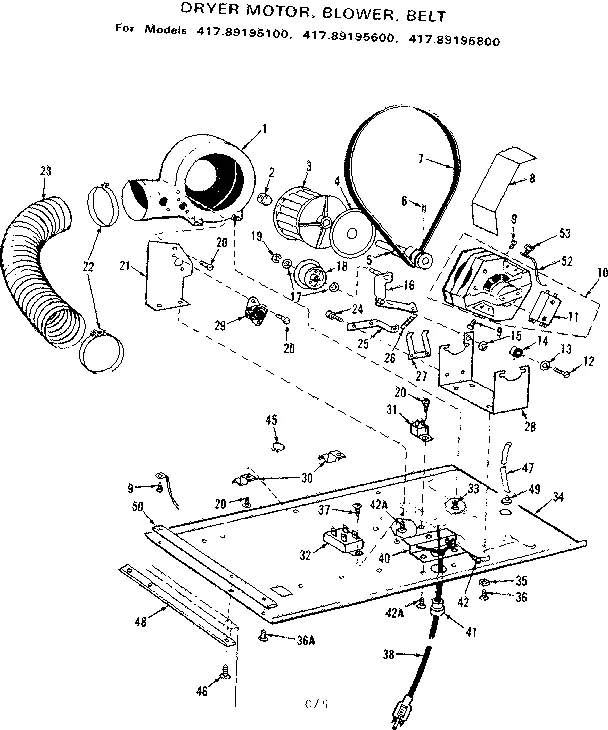 DRYER MOTOR, BLOWER, BELT