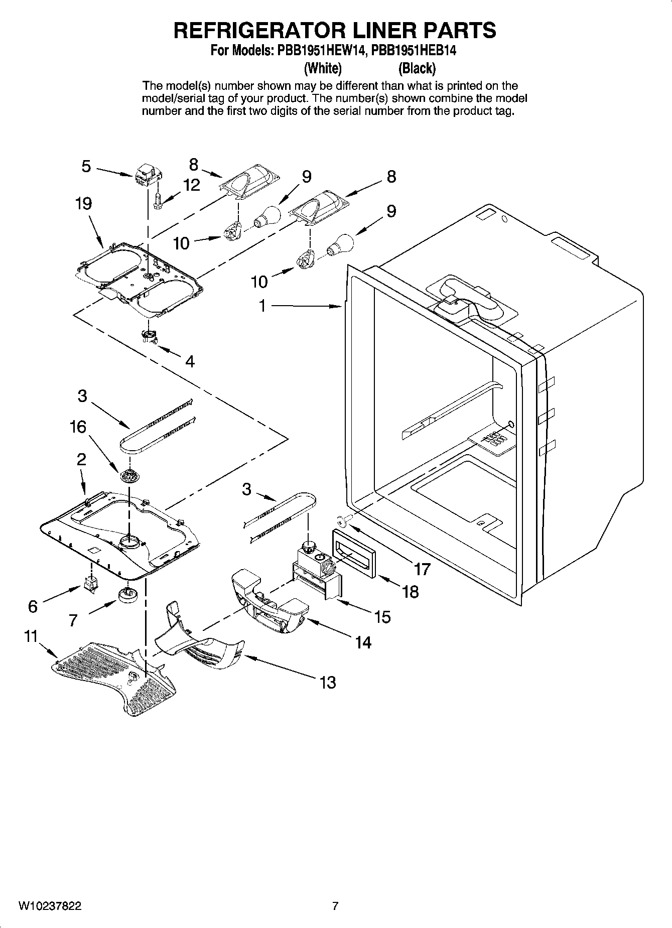 04 - REFRIGERATOR LINER PARTS