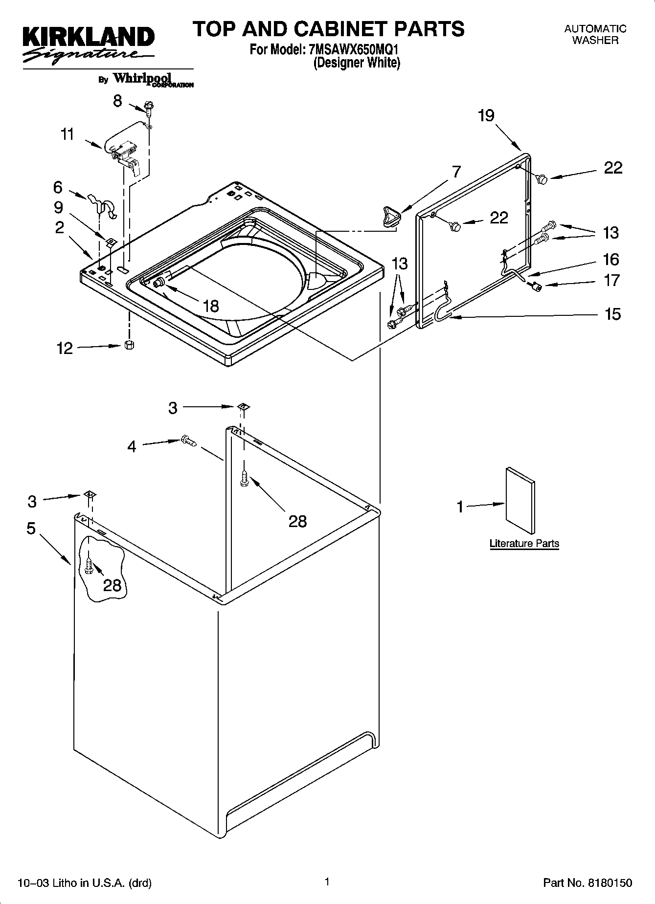 01 - TOP AND CABINET PARTS