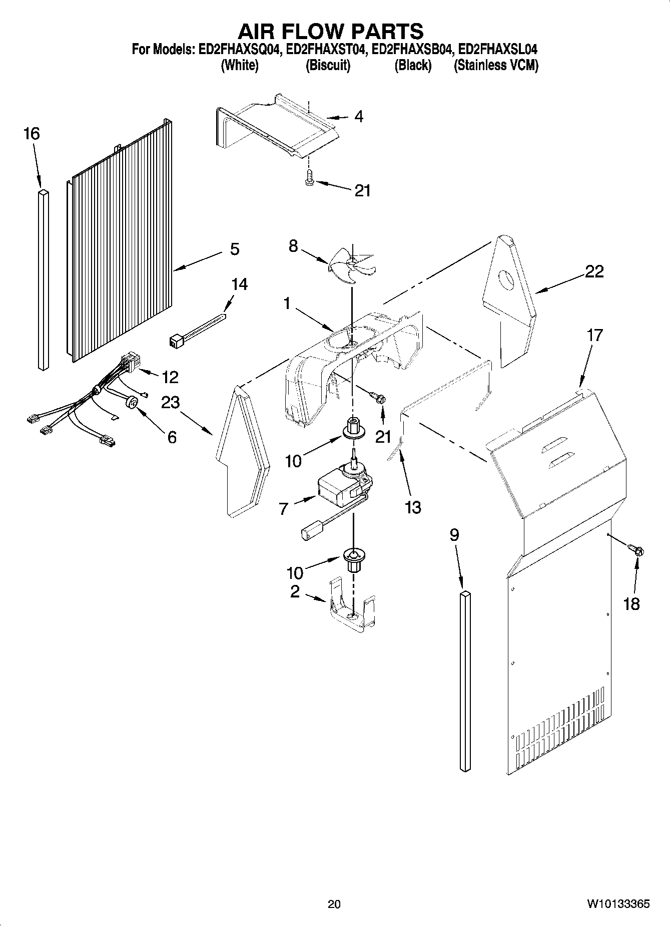 12 - AIR FLOW PARTS, OPTIONAL PARTS (NOT INCLUDED)