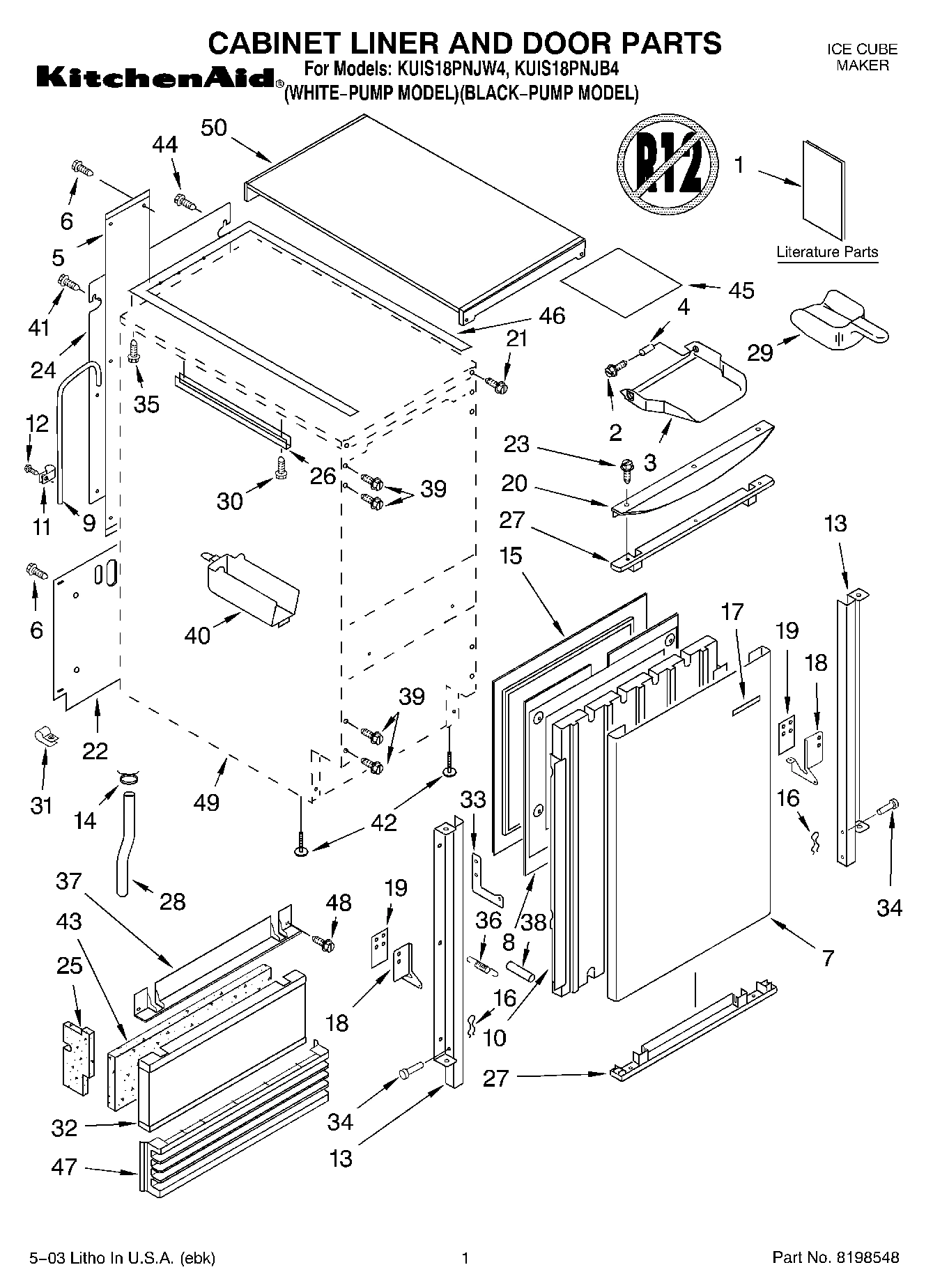 01 - CABINET LINER AND DOOR PARTS