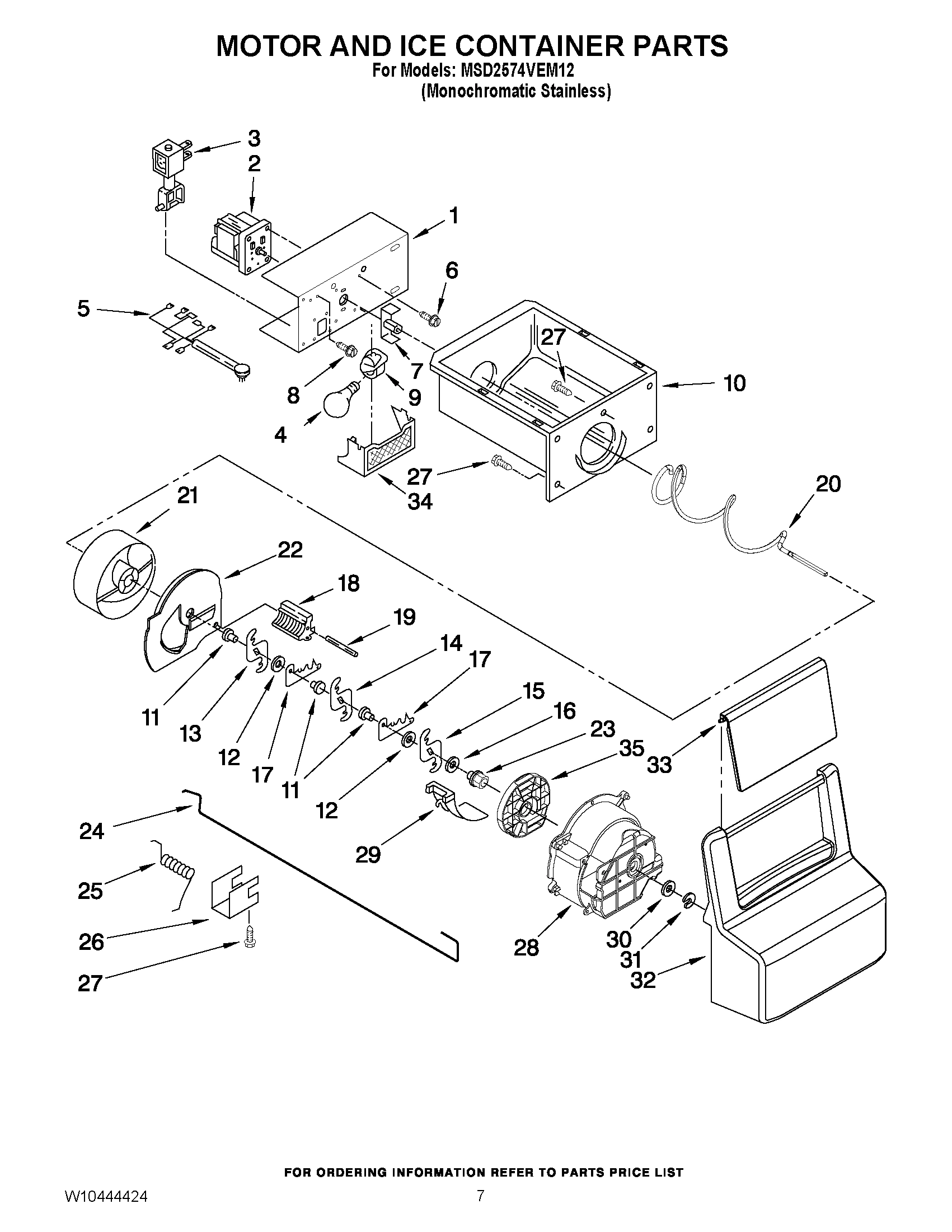 05 - MOTOR AND ICE CONTAINER PARTS
