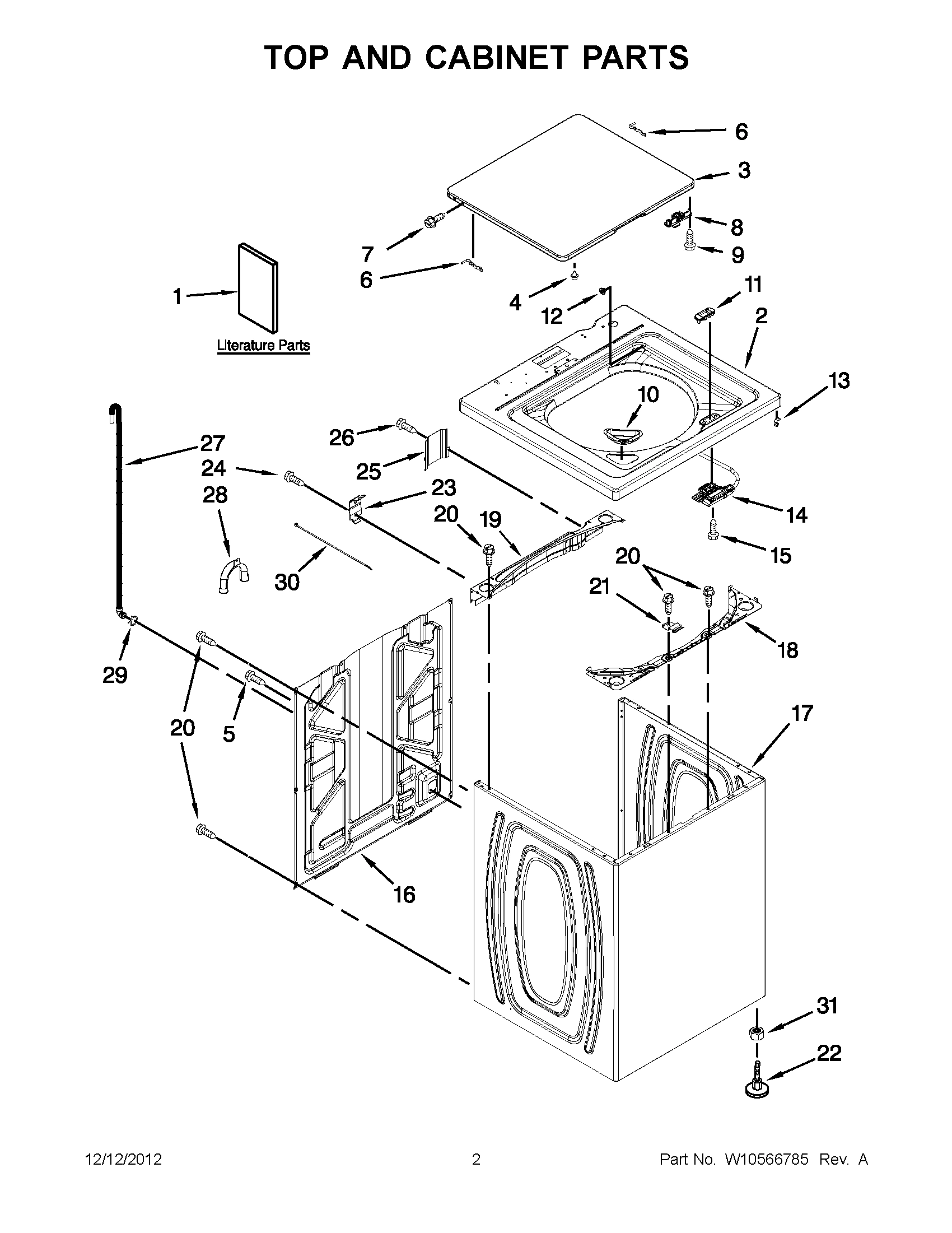 01 - TOP AND CABINET PARTS