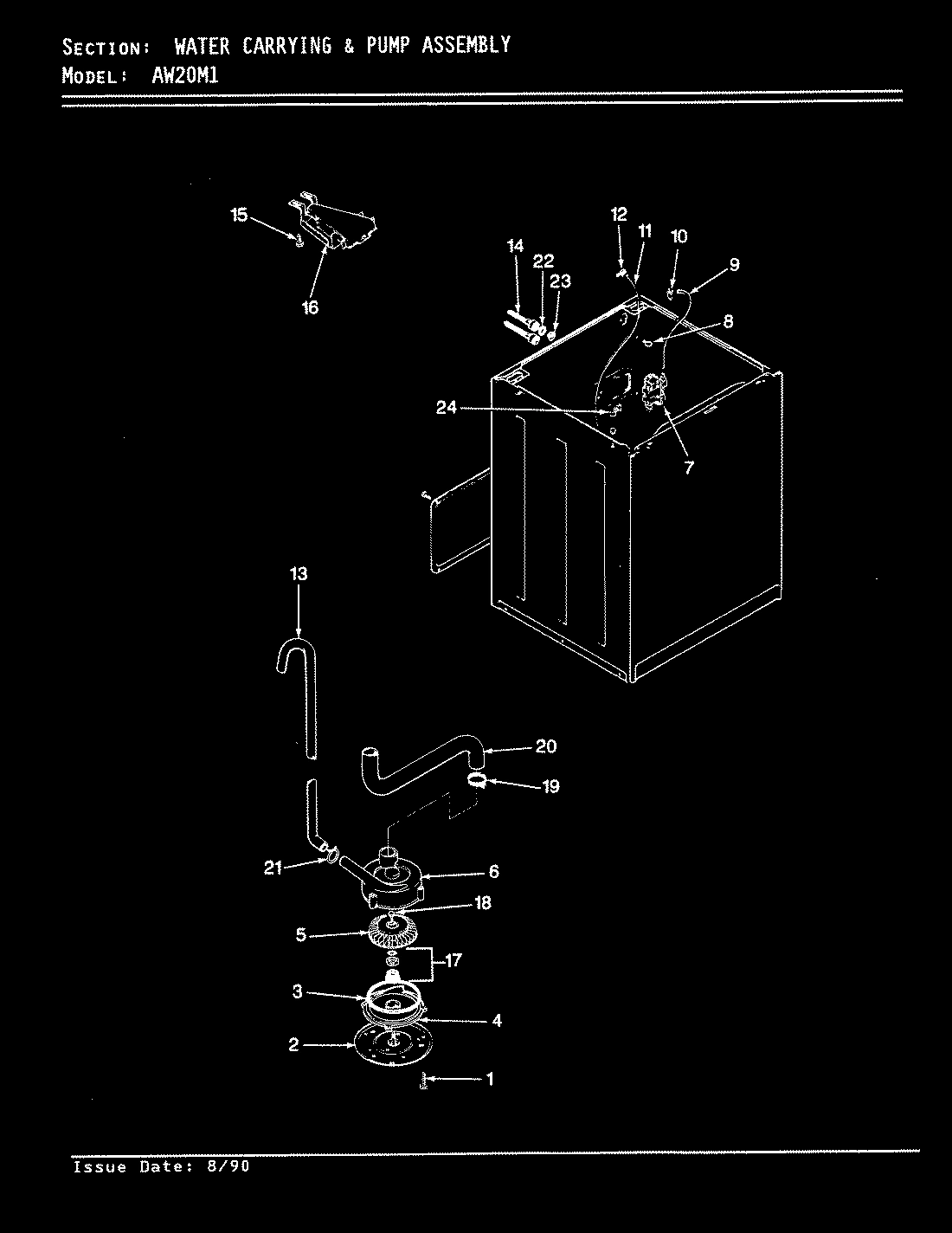 13 - WATER CARRYING & PUMP ASSY. (REV. A-D)