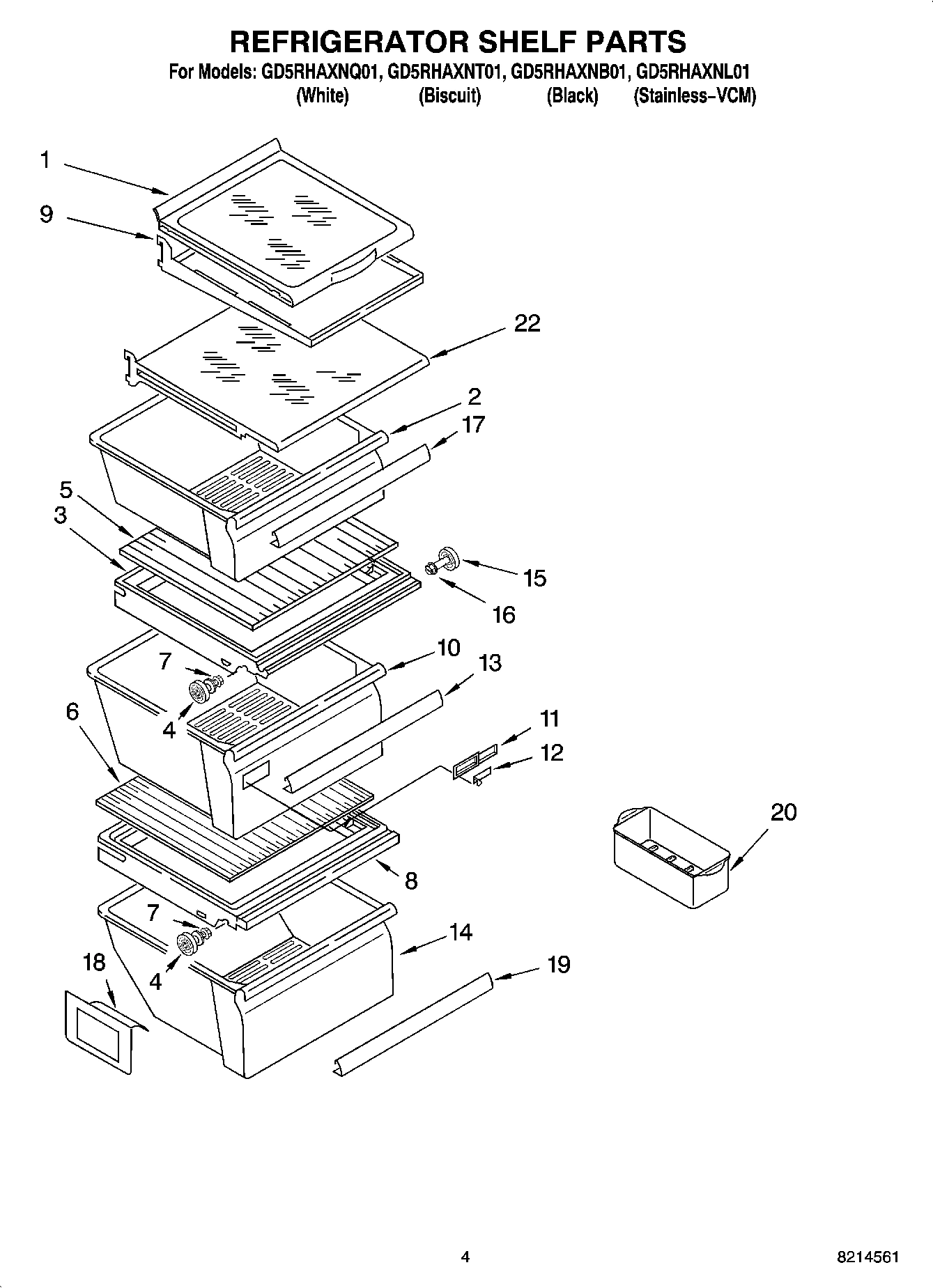 03 - REFRIGERATOR SHELF PARTS