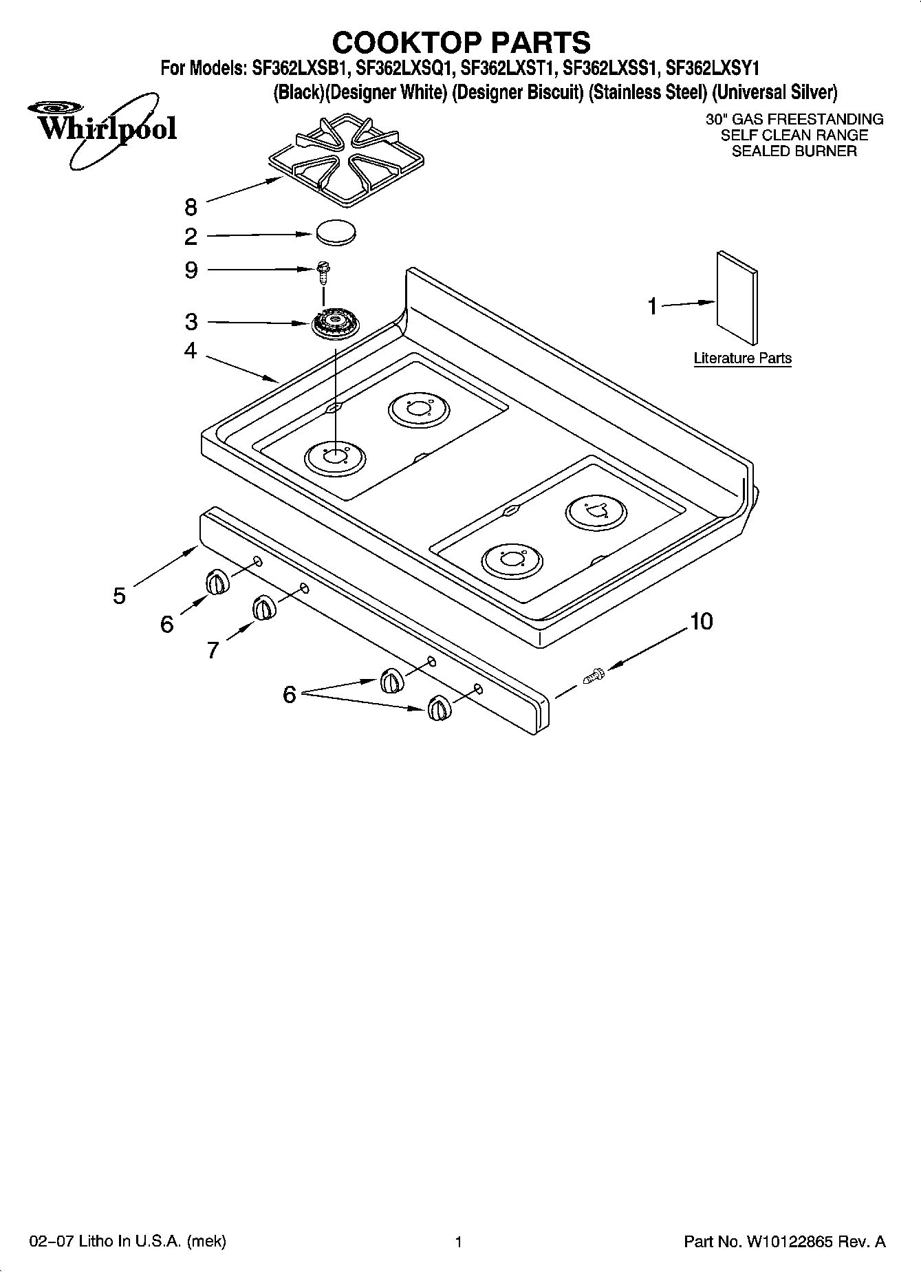01 - COOKTOP PARTS