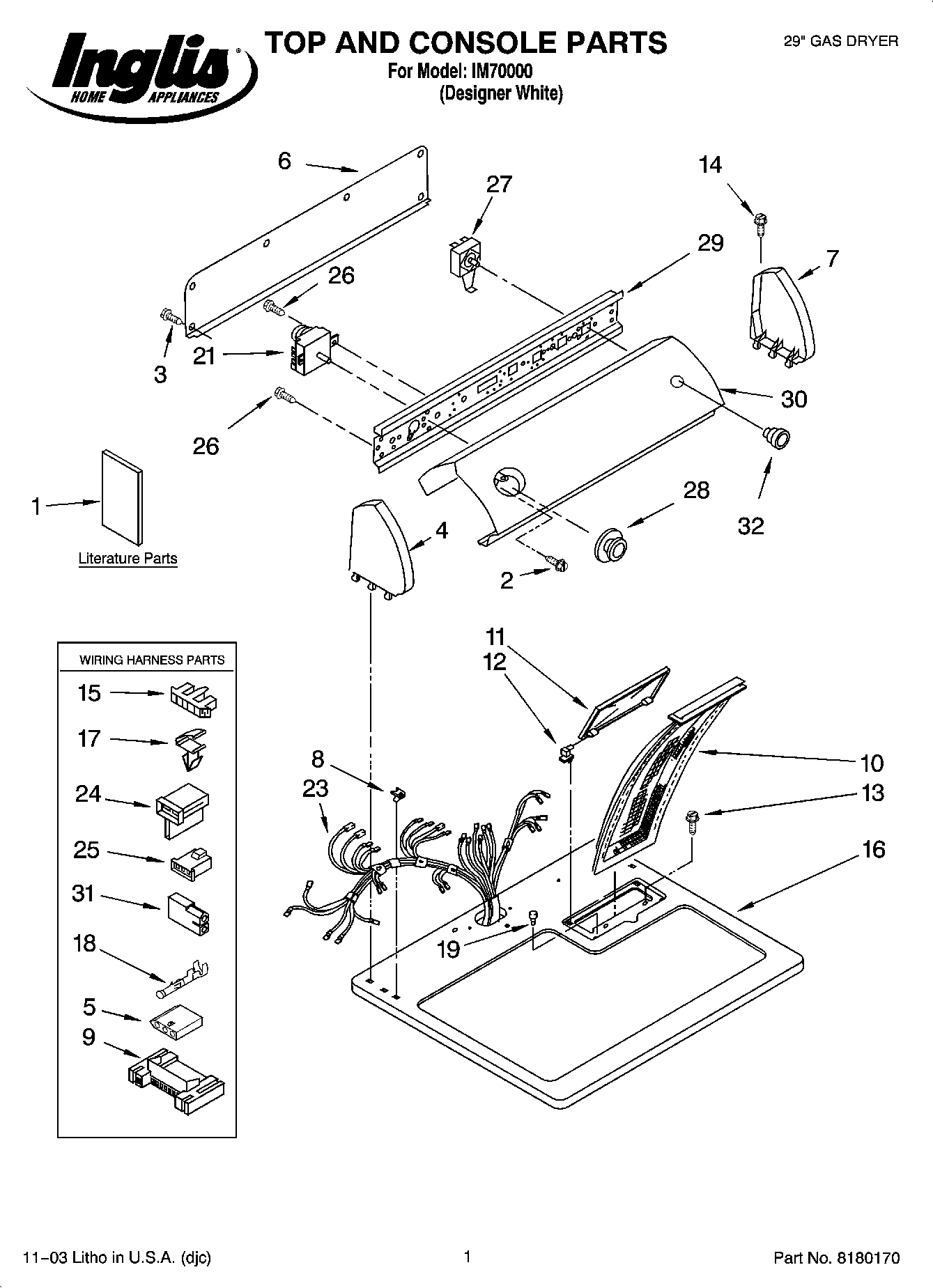 01 - TOP AND CONSOLE PARTS