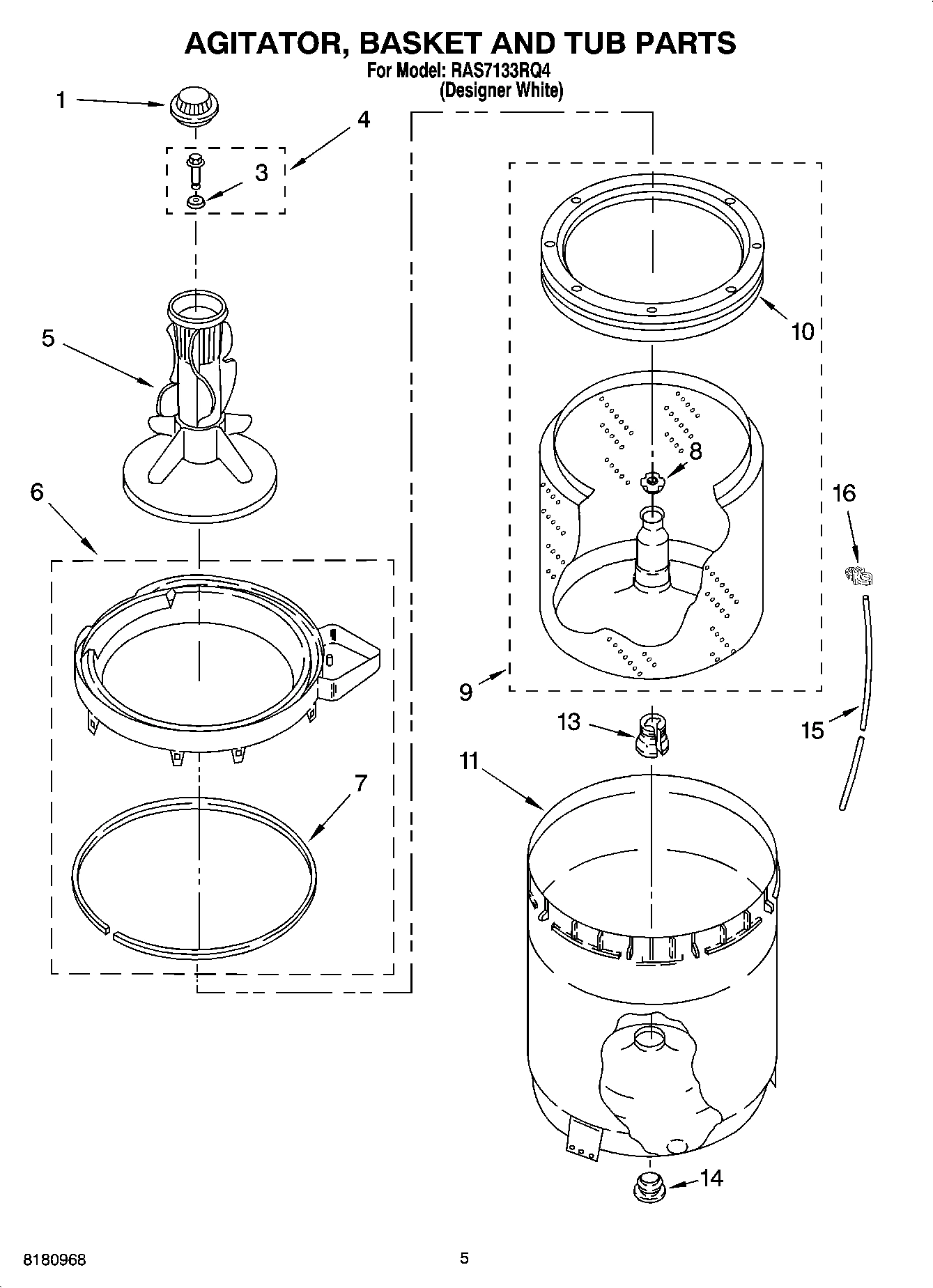 03 - AGITATOR, BASKET AND TUB PARTS