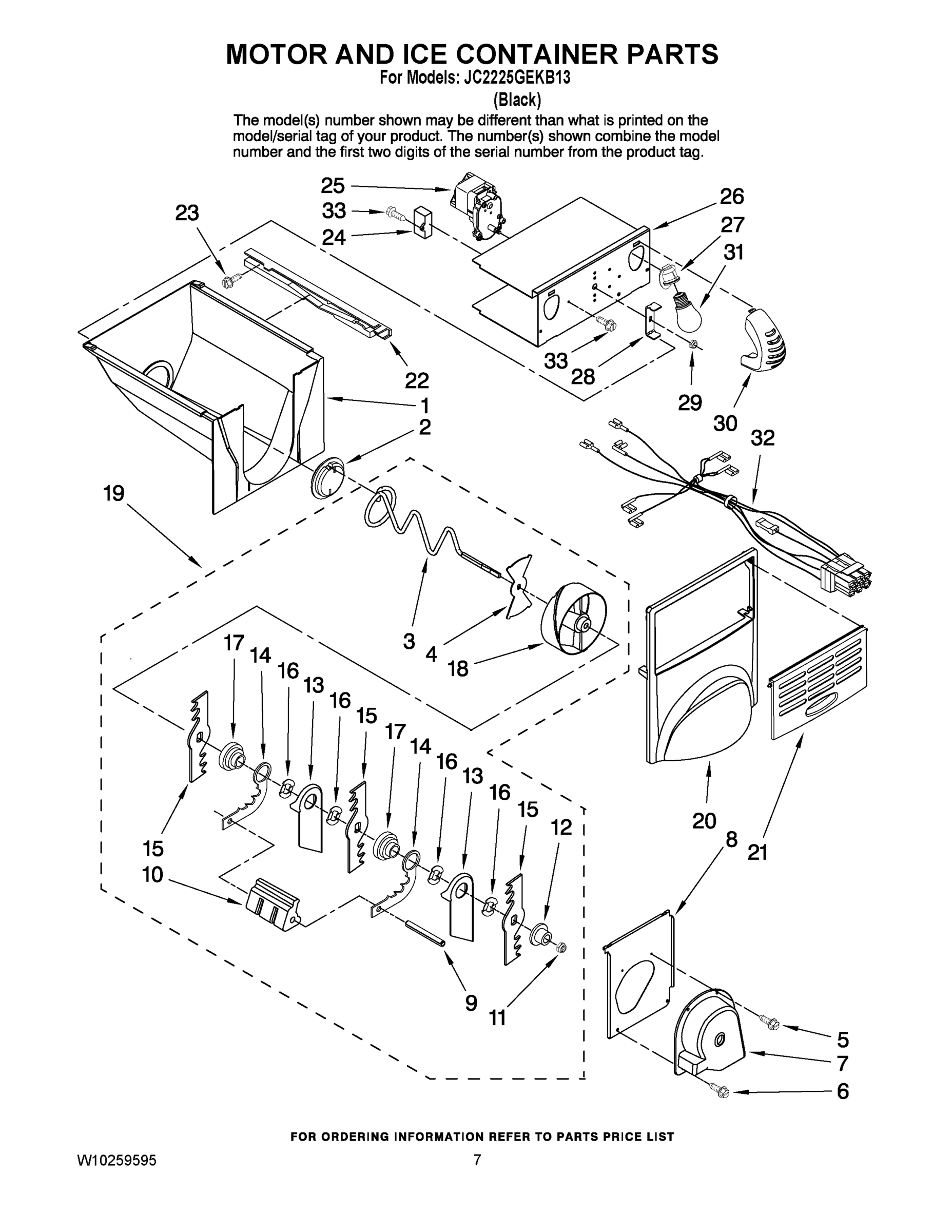 05 - MOTOR AND ICE CONTAINER PARTS