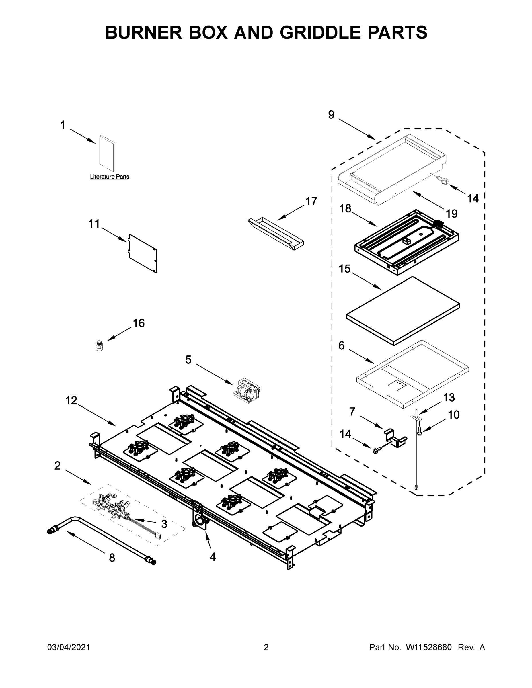 02 - BURNER BOX AND GRIDDLE PARTS