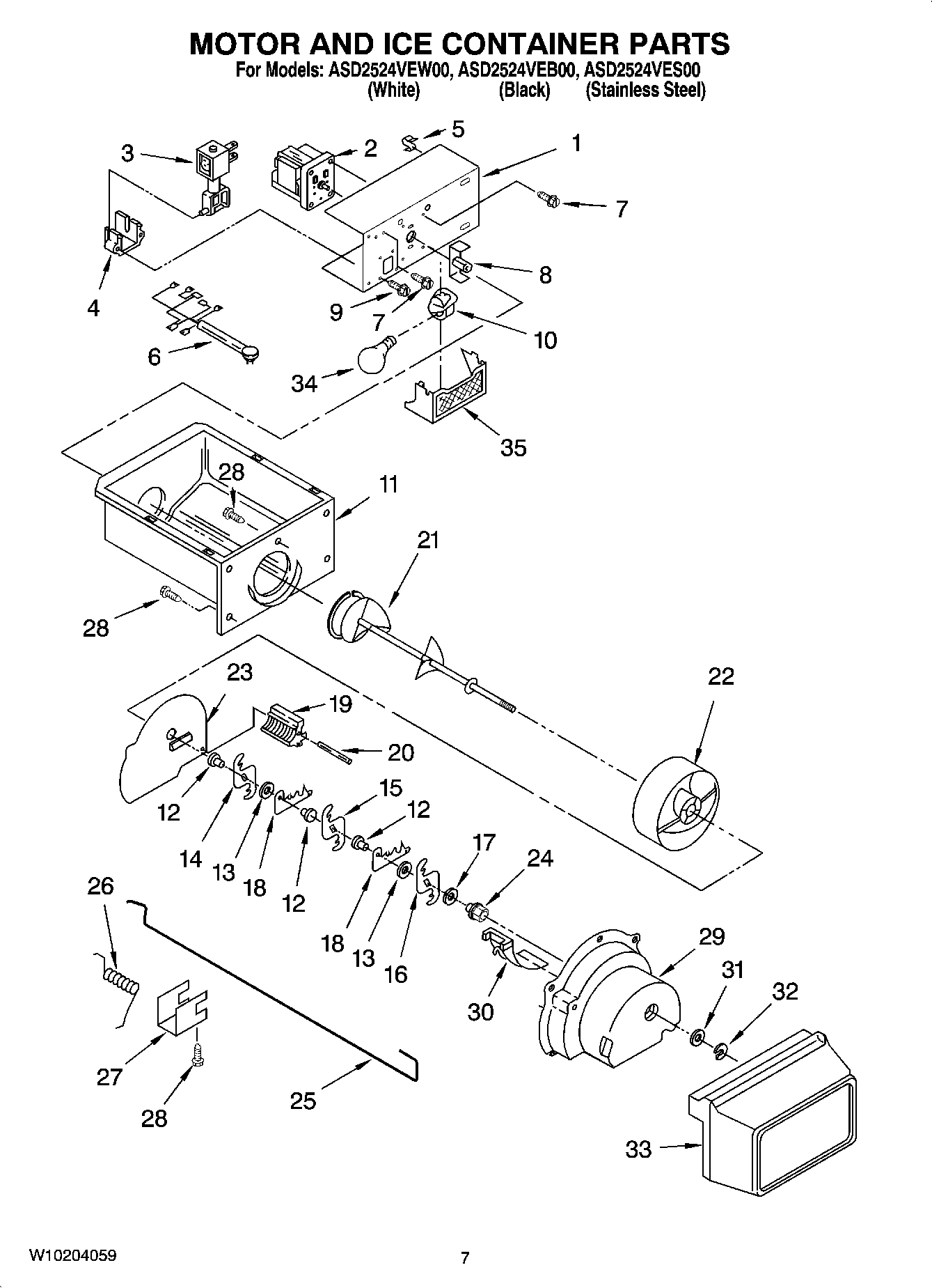 05 - MOTOR AND ICE CONTAINER PARTS
