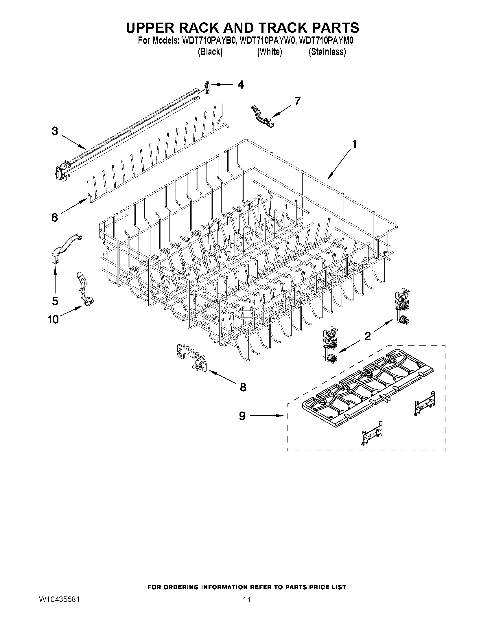 09 - UPPER RACK AND TRACK PARTS