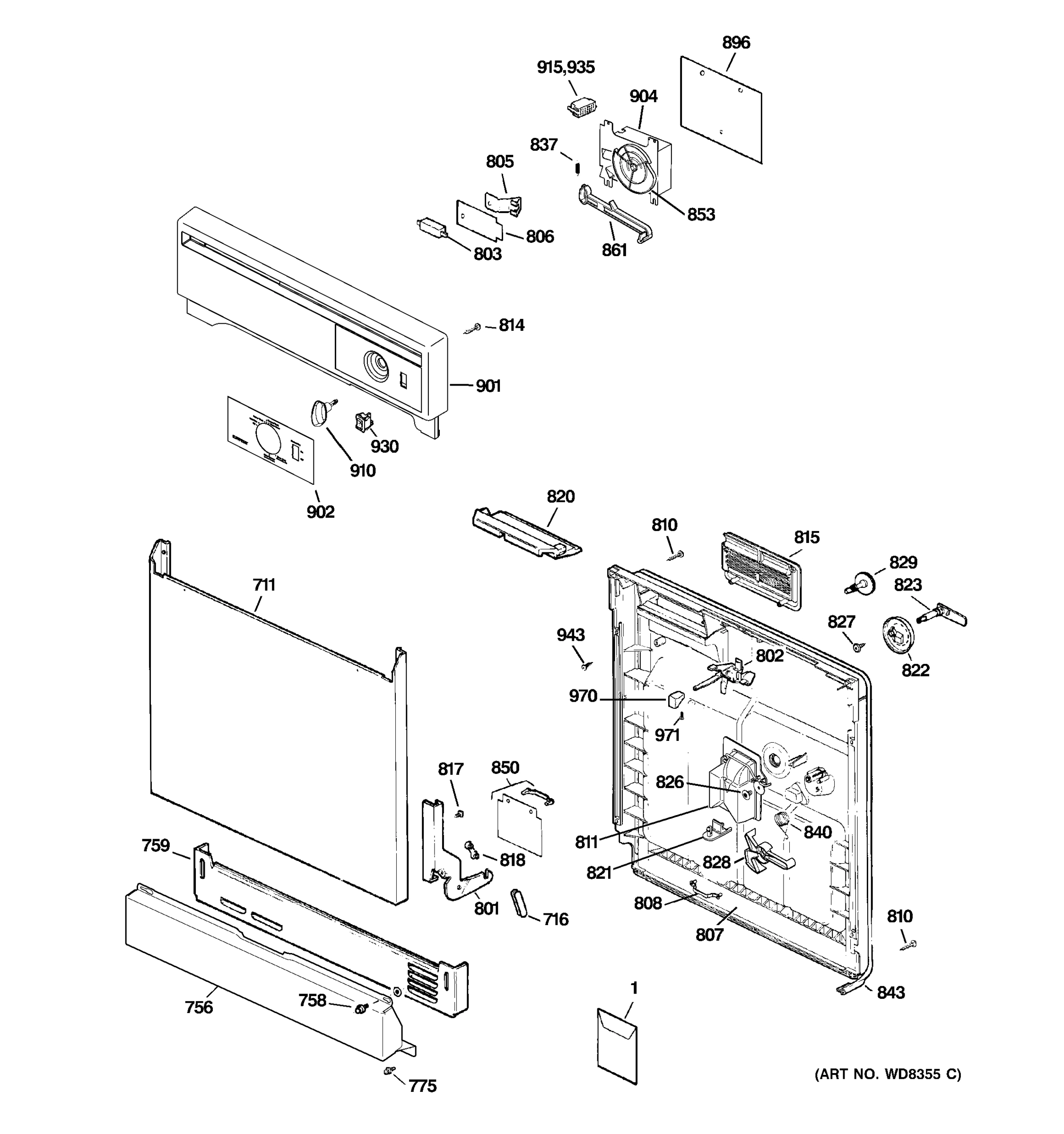 ESCUTCHEON & DOOR ASSEMBLY