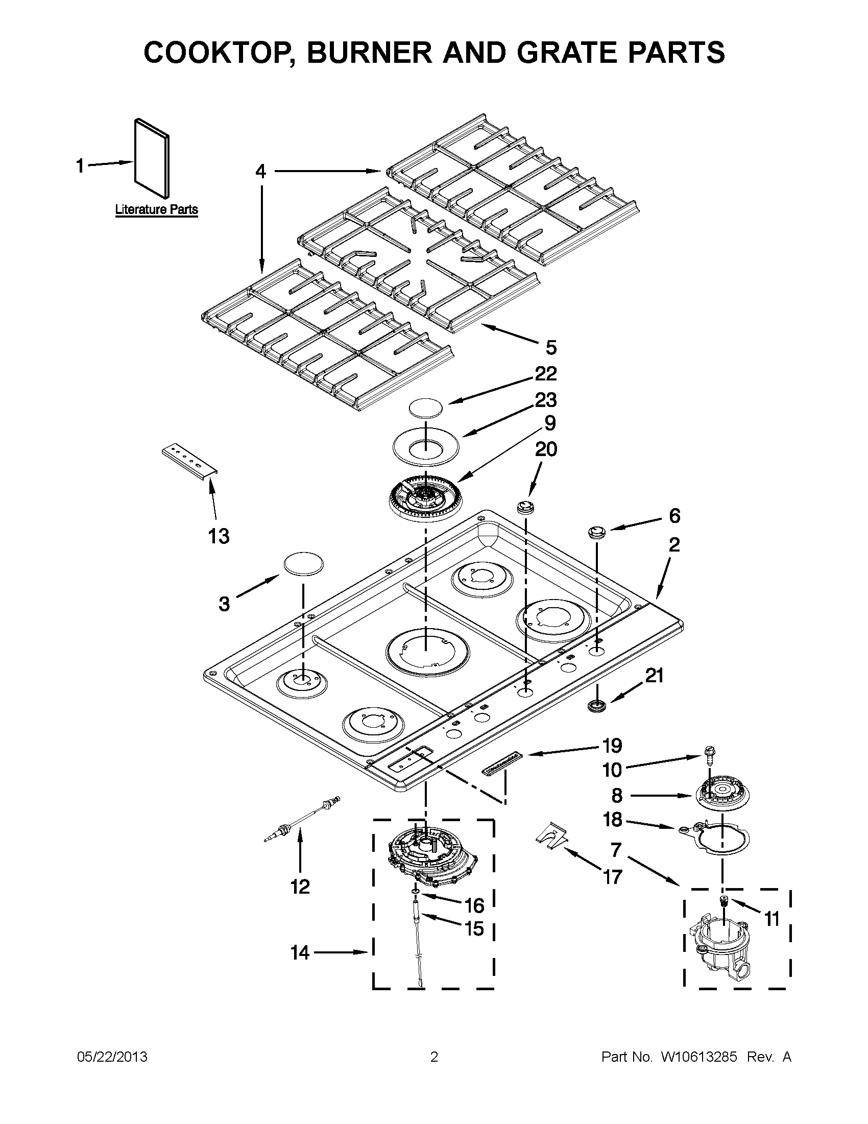 01 - COOKTOP, BURNER AND GRATE PARTS