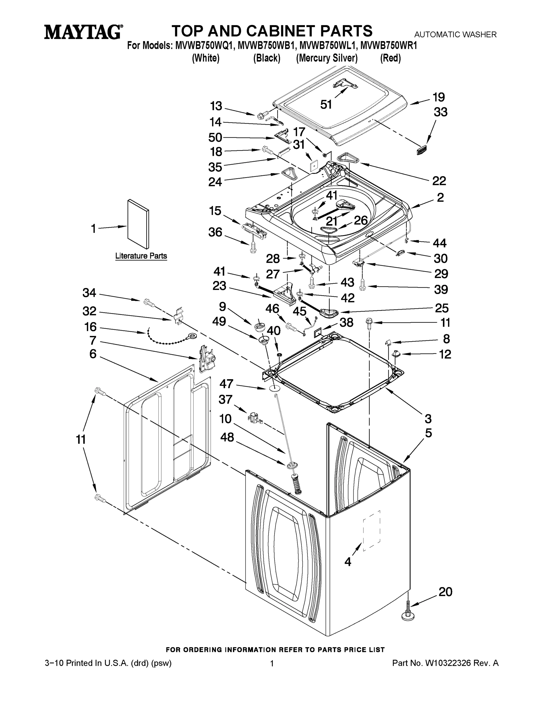01 - TOP AND CABINET PARTS