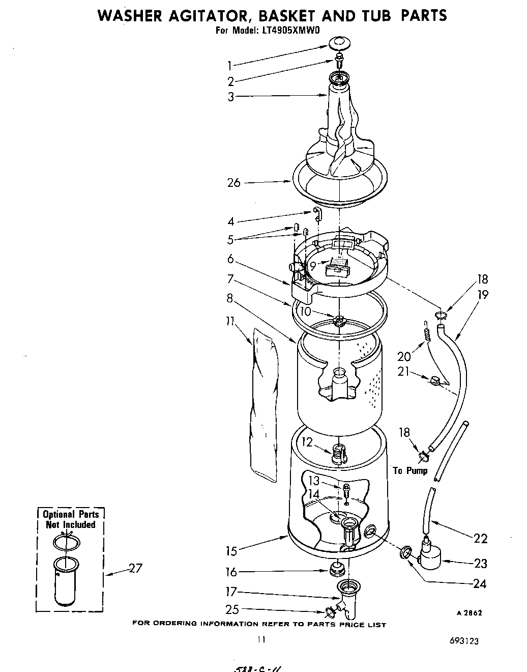 08 - WASHER AGITATOR, BASKET AND TUB