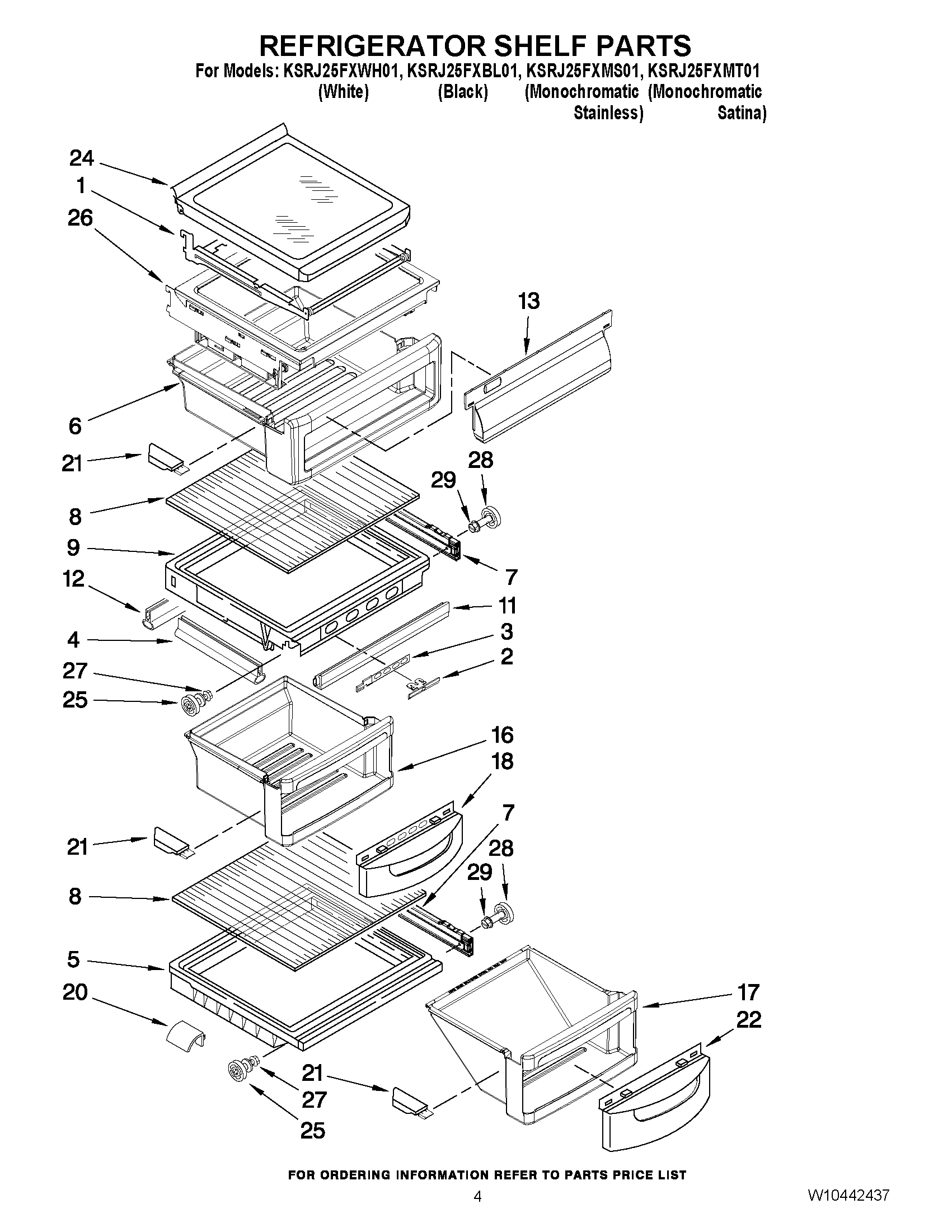 03 - REFRIGERATOR SHELF PARTS