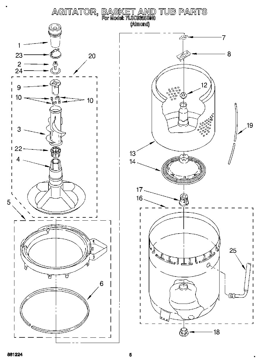 04 - AGITATOR, BASKET AND TUB