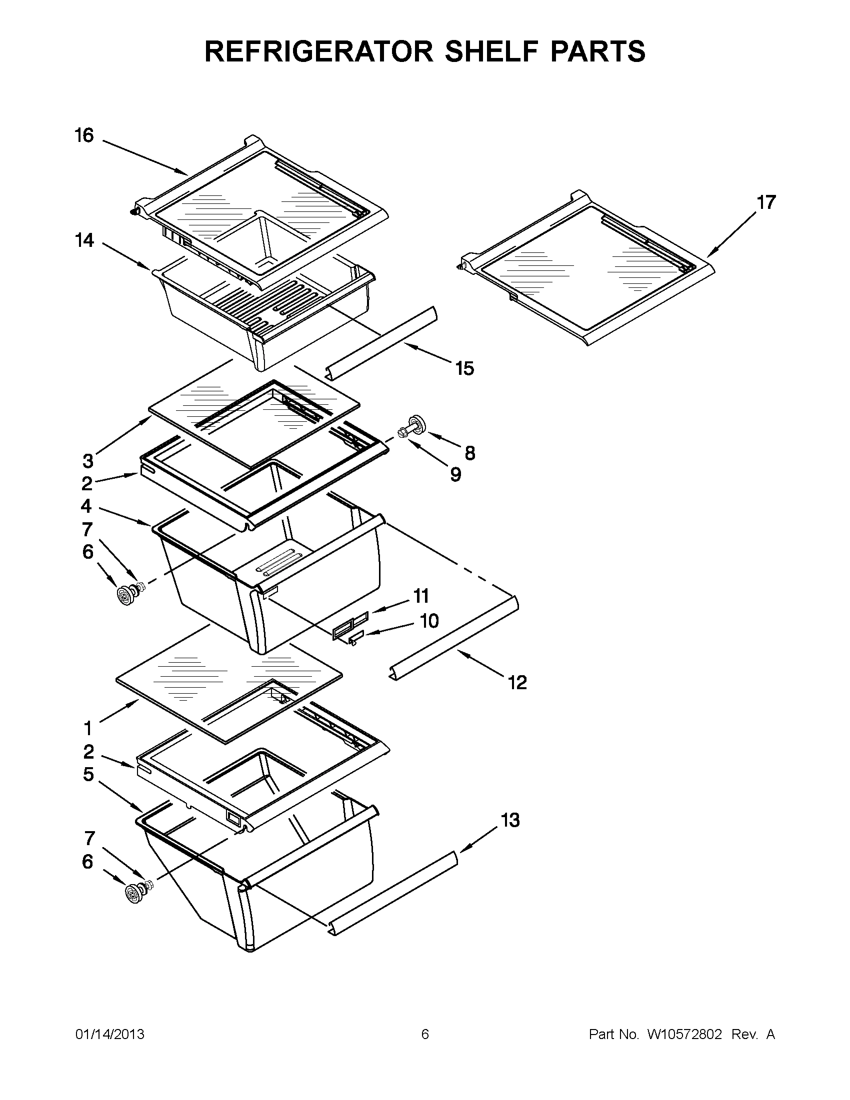 03 - REFRIGERATOR SHELF PARTS