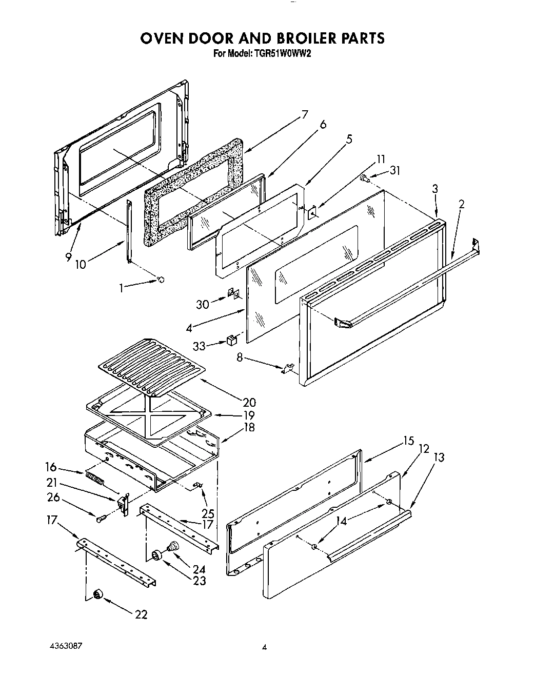 04 - OVEN DOOR AND BROILER