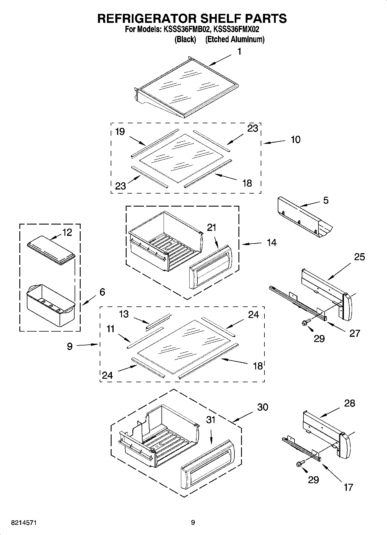 07 - REFRIGERATOR SHELF PARTS