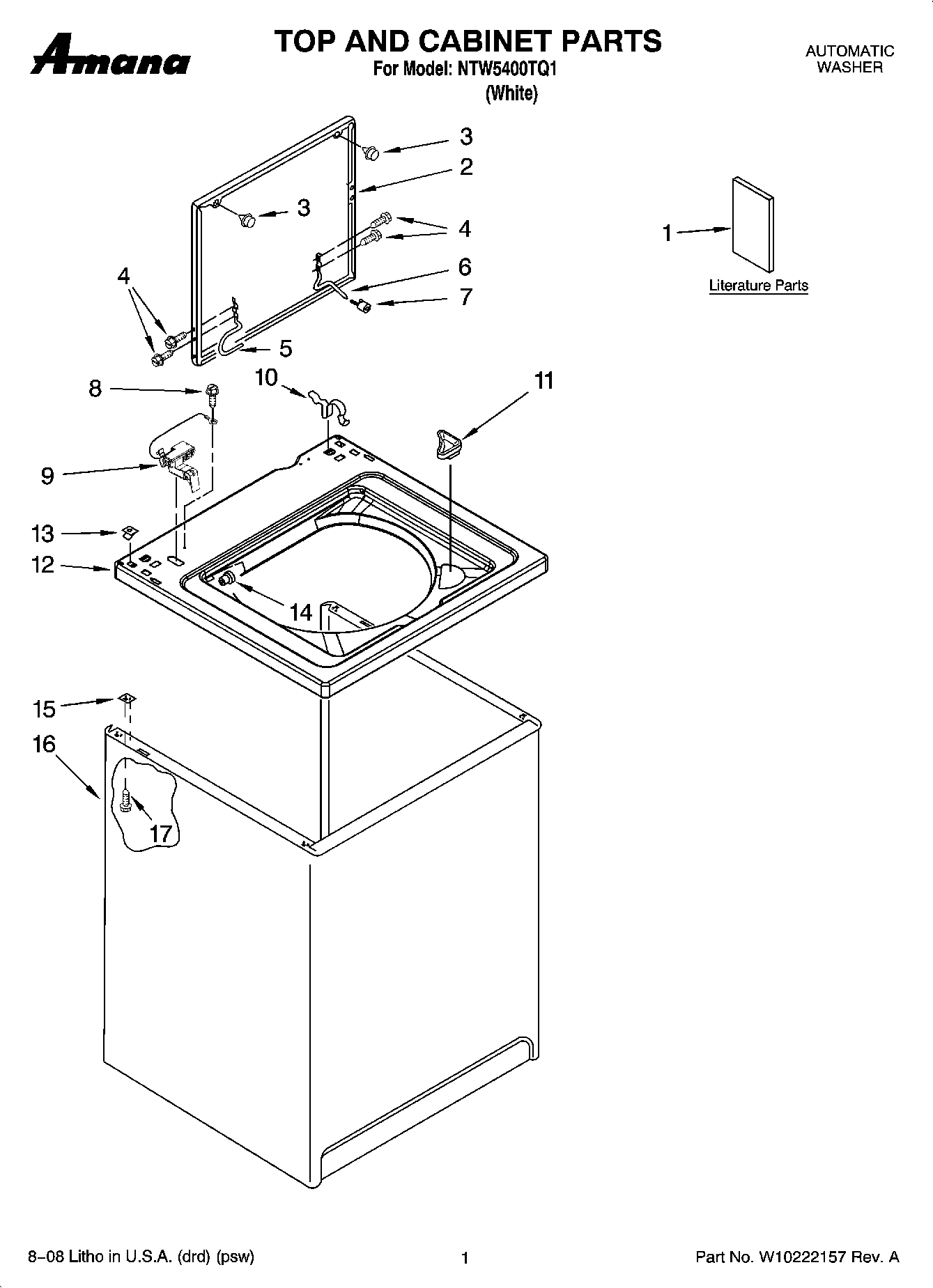 01 - TOP AND CABINET PARTS