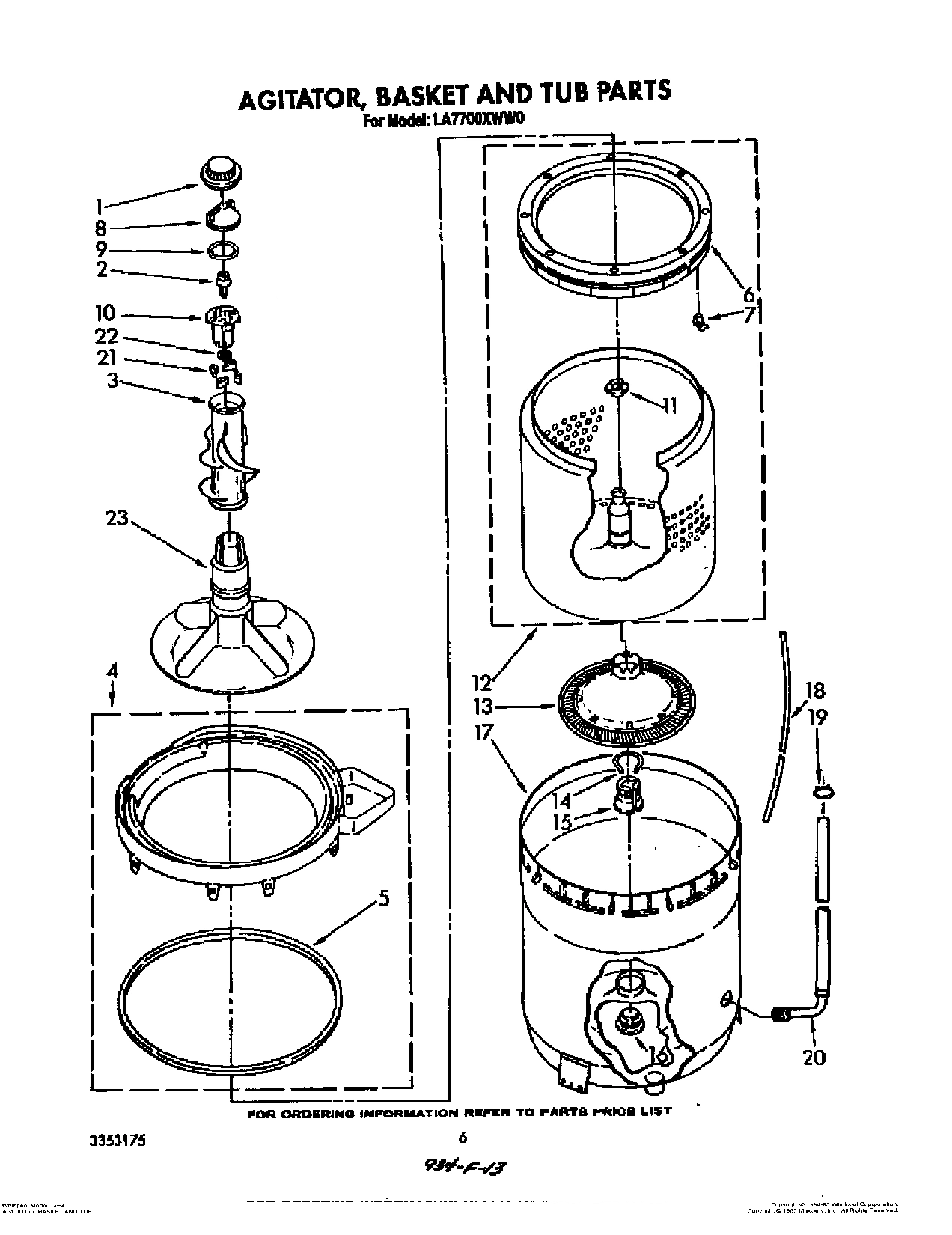 04 - AGITATOR, BASKET AND TUB