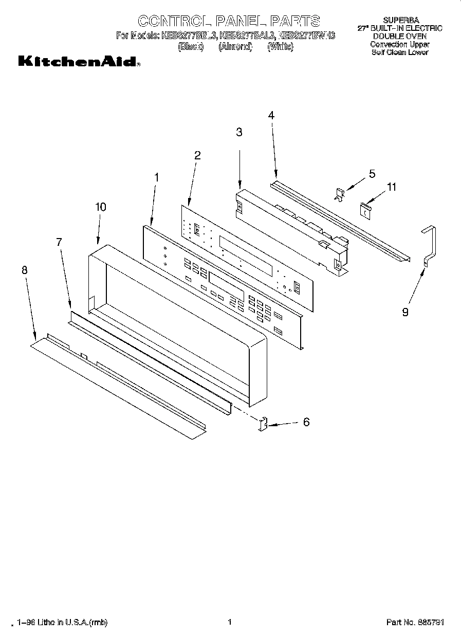 01 - CONTROL PANEL, LIT/OPTIONAL
