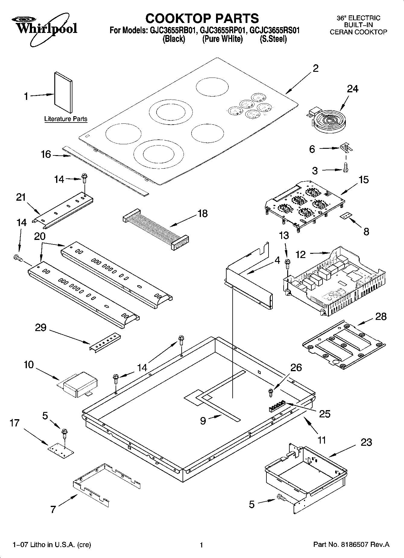 01 - COOKTOP PARTS, OPTIONAL PARTS