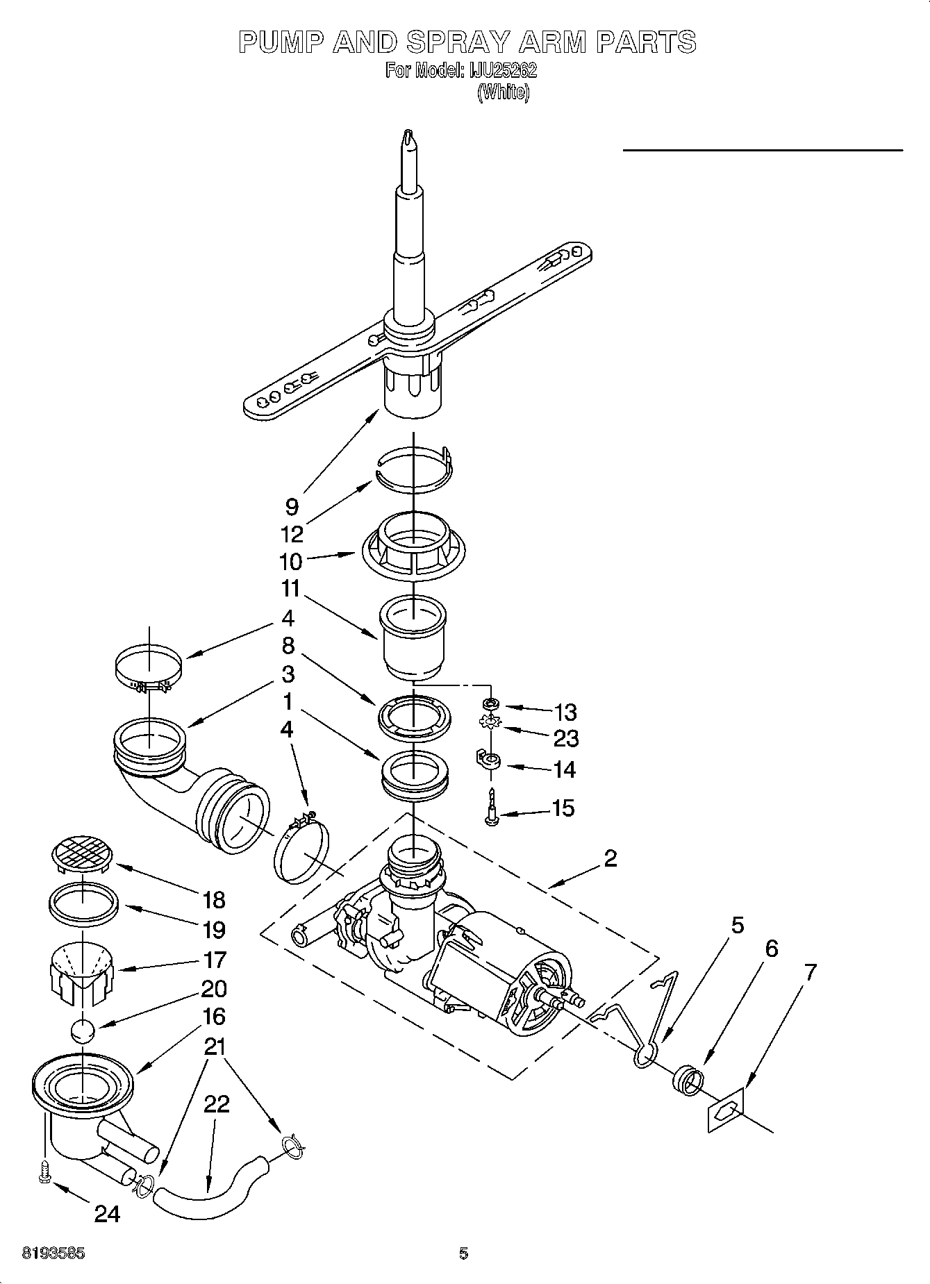 04 - PUMP AND SPRAY ARM PARTS