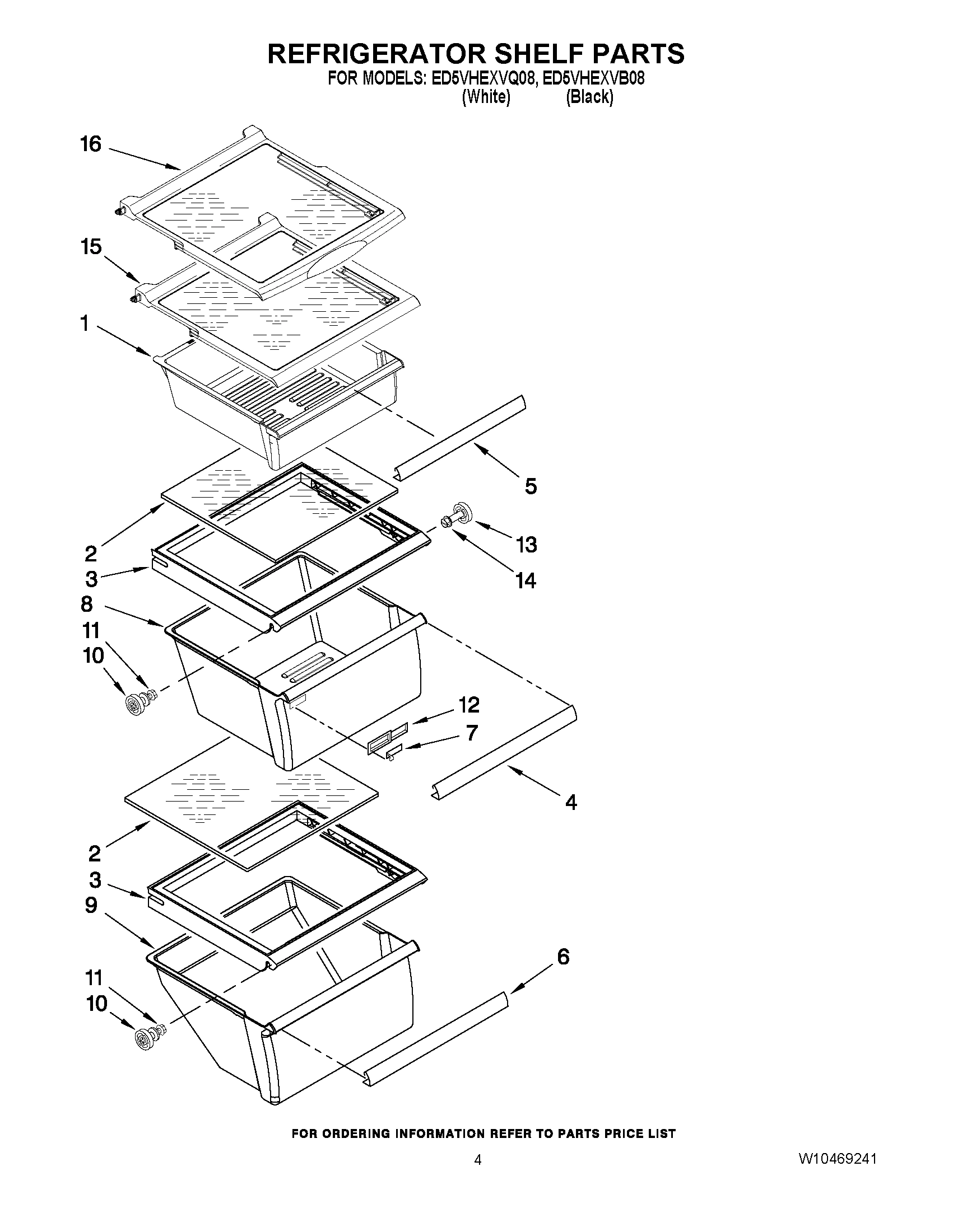 03 - REFRIGERATOR SHELF PARTS