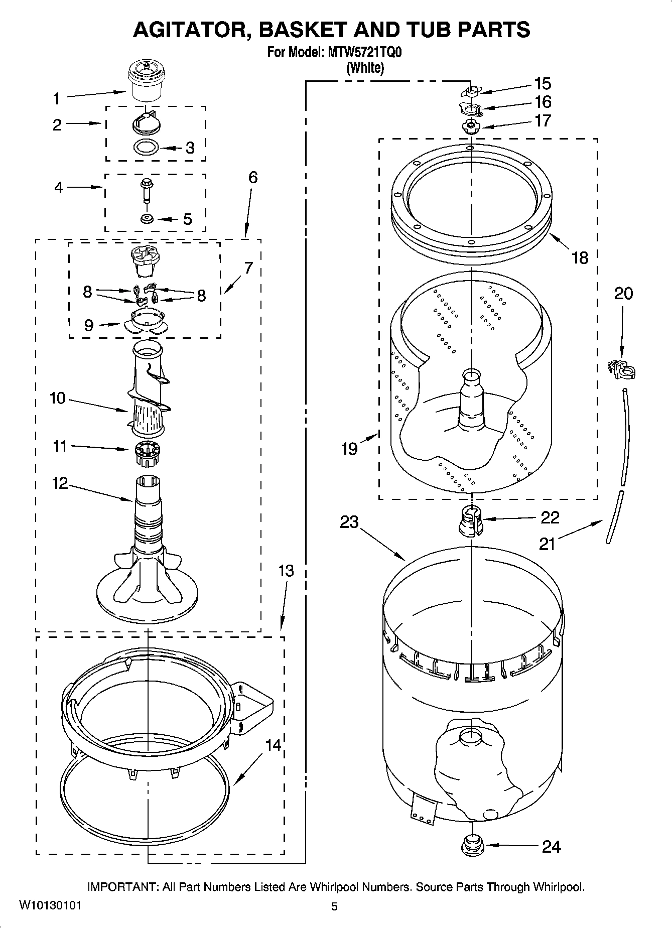 03 - AGITATOR, BASKET AND TUB PARTS