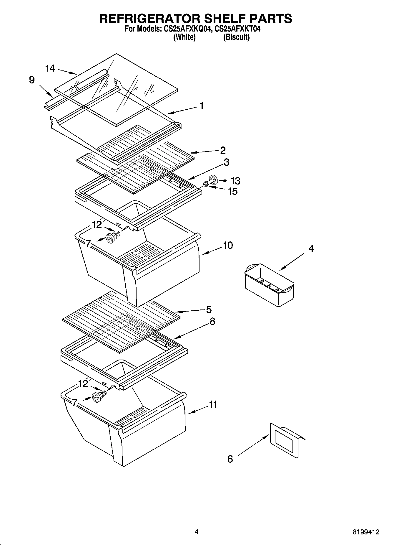 03 - REFRIGERATOR SHELF PARTS