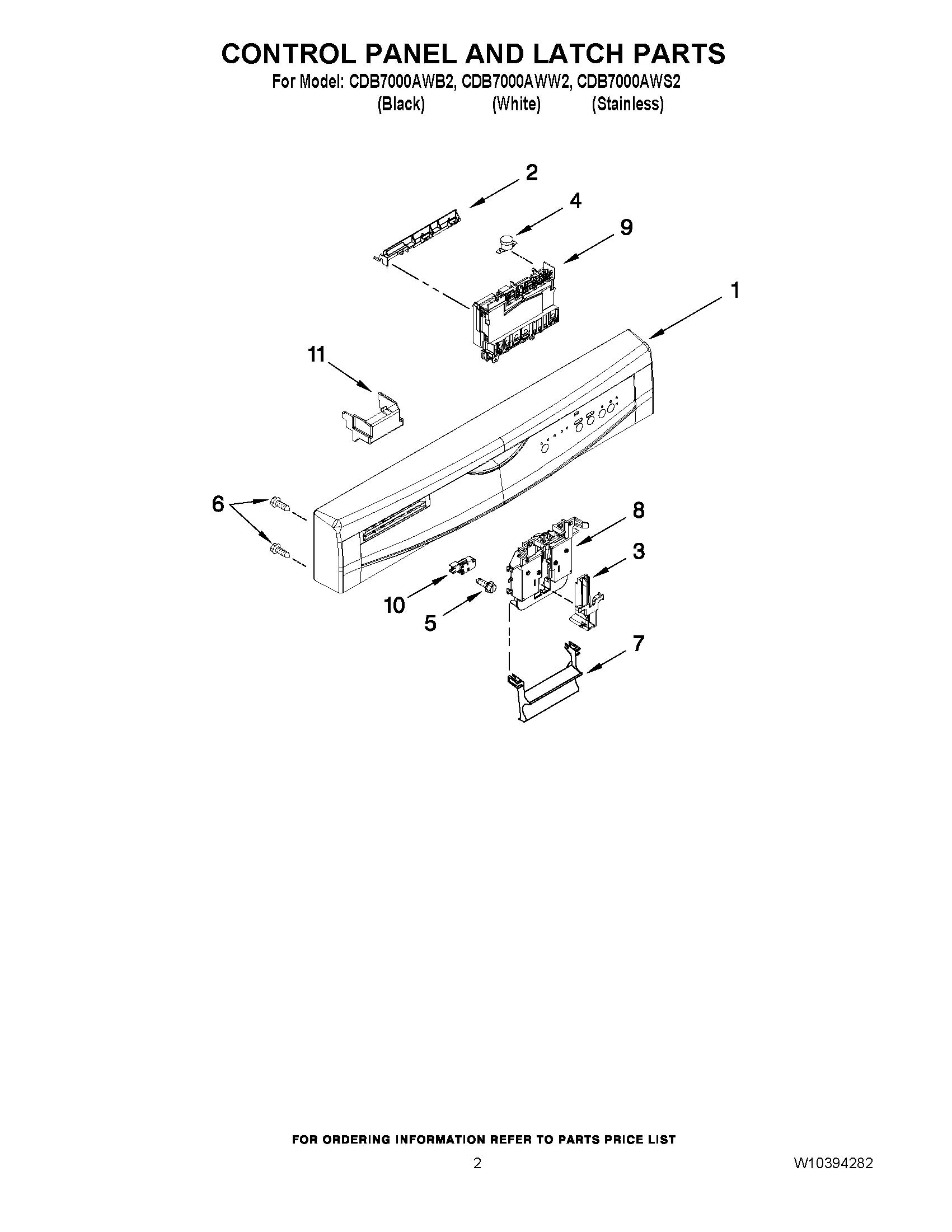 02 - CONTROL PANEL AND LATCH PARTS