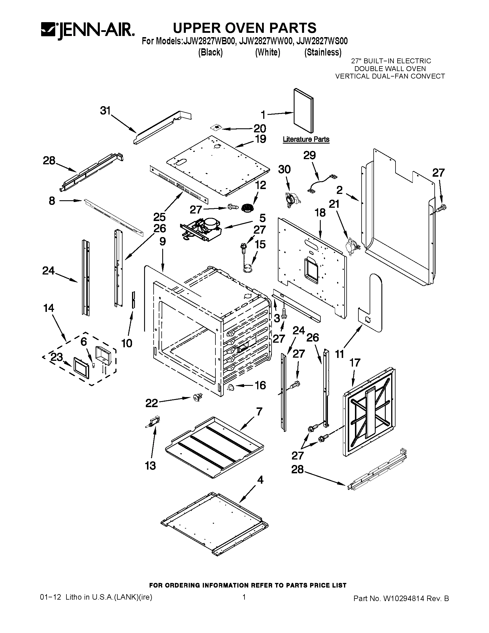 01 - UPPER OVEN PARTS