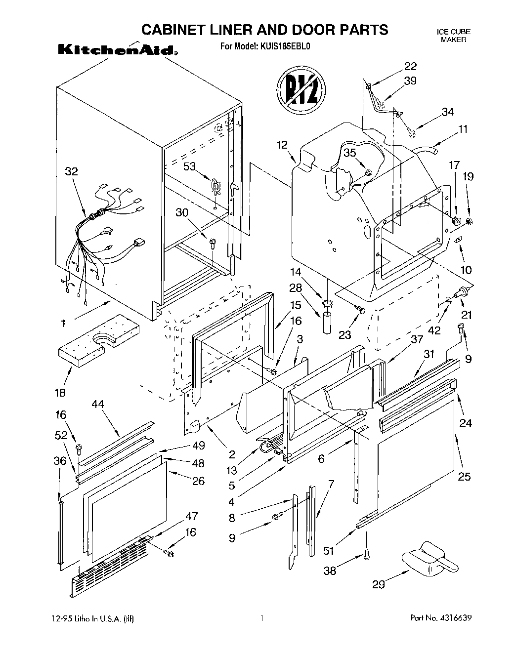 01 - CABINET LINER AND DOOR, LIT/OPTIONAL
