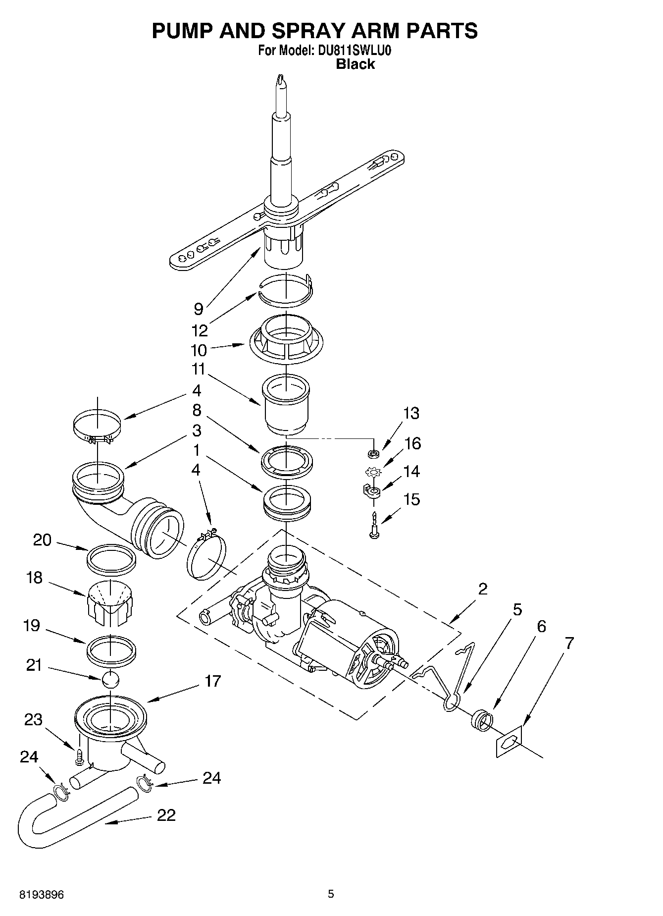 04 - PUMP AND SPRAY ARM PARTS
